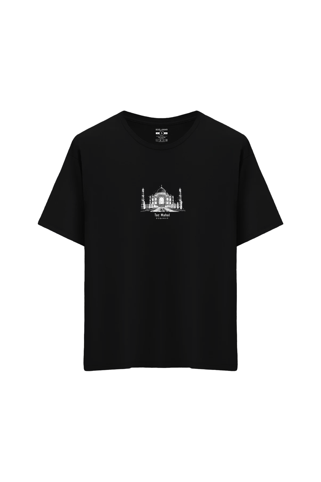 Tac Mahal Baskılı Oversize Unisex Bisiklet Yaka T-Shirt