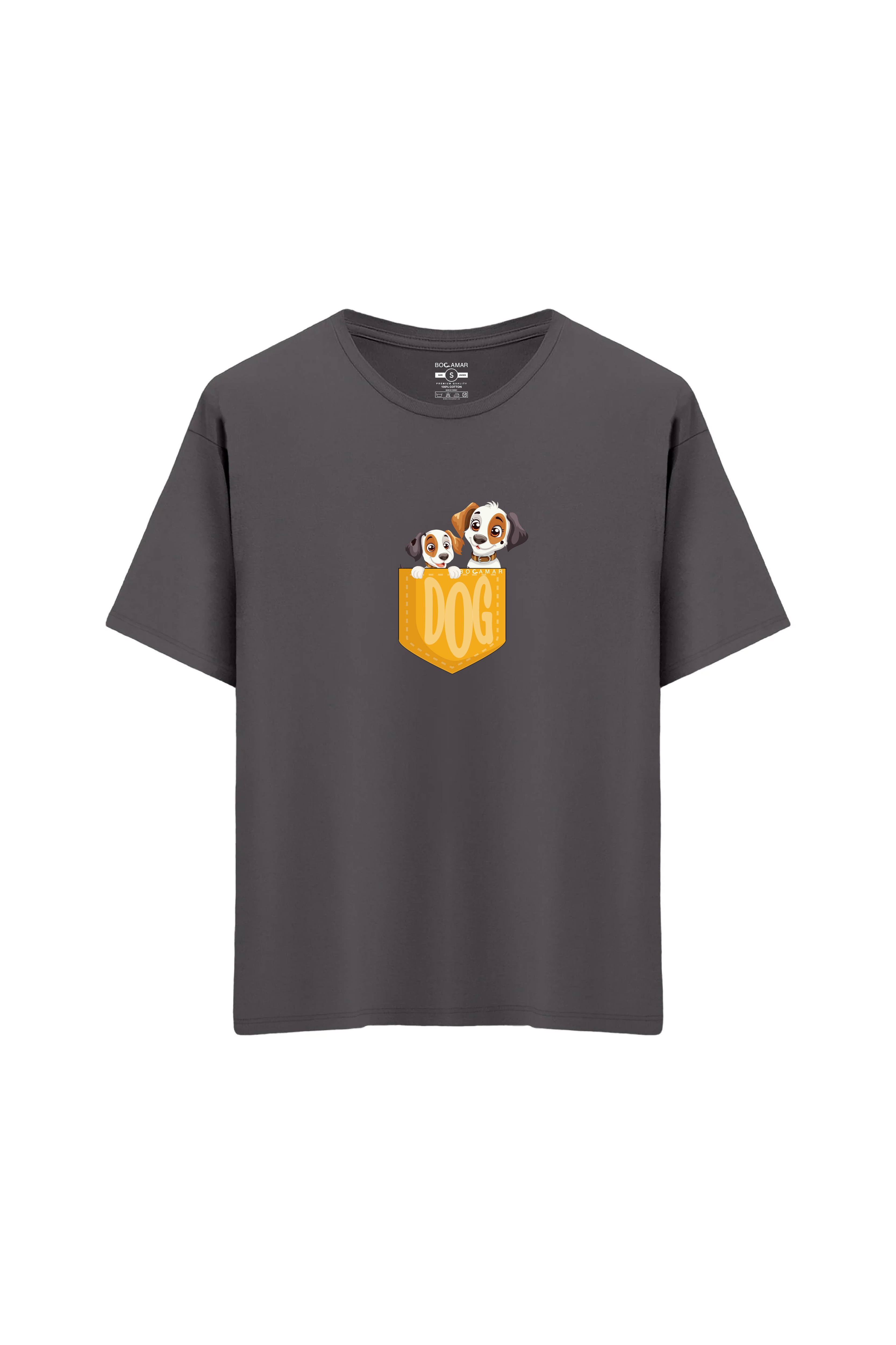Oversize Unisex Bisiklet Yaka T-Shirt - ANTRASİT