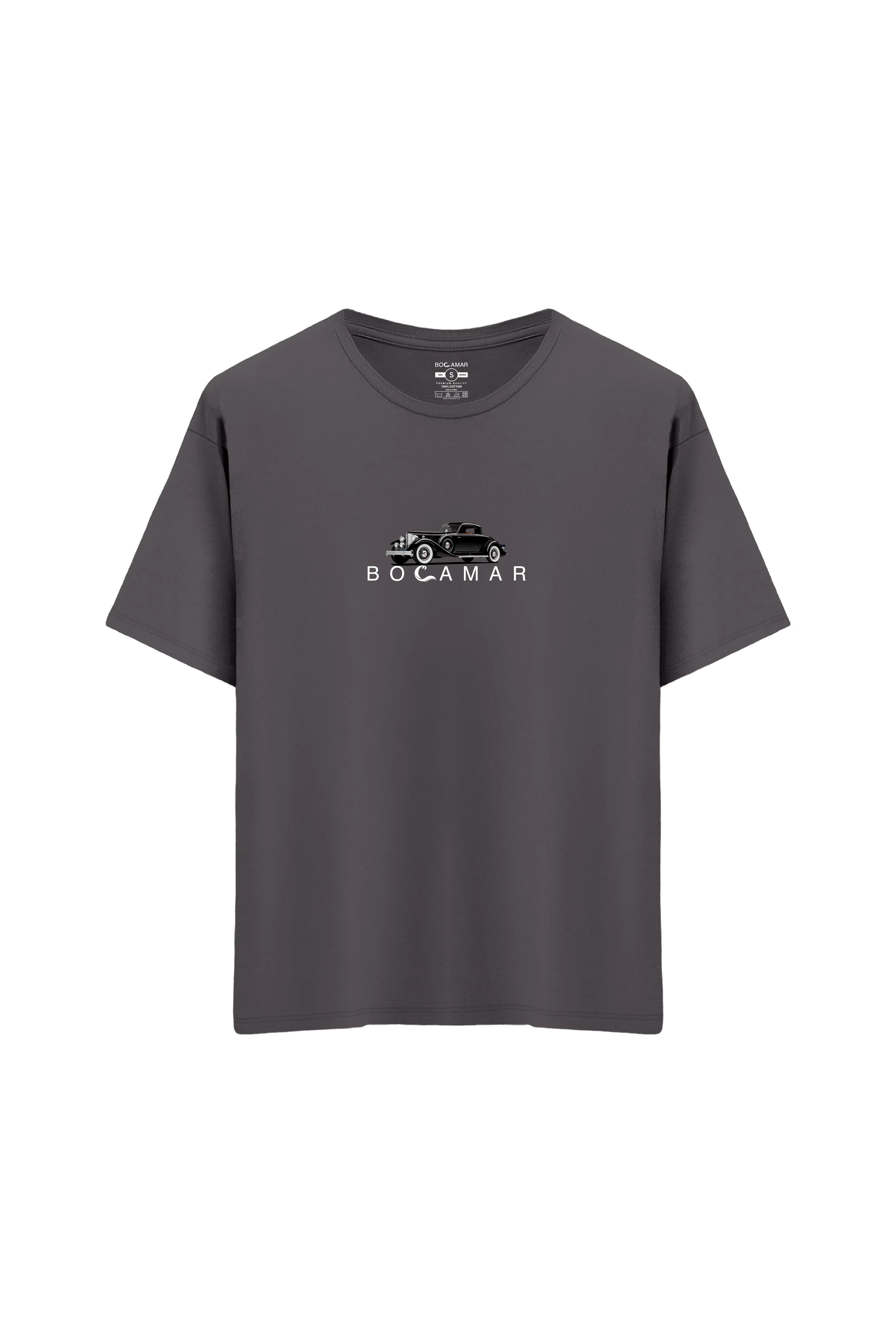 Oversize Unisex Bisiklet Yaka T-Shirt