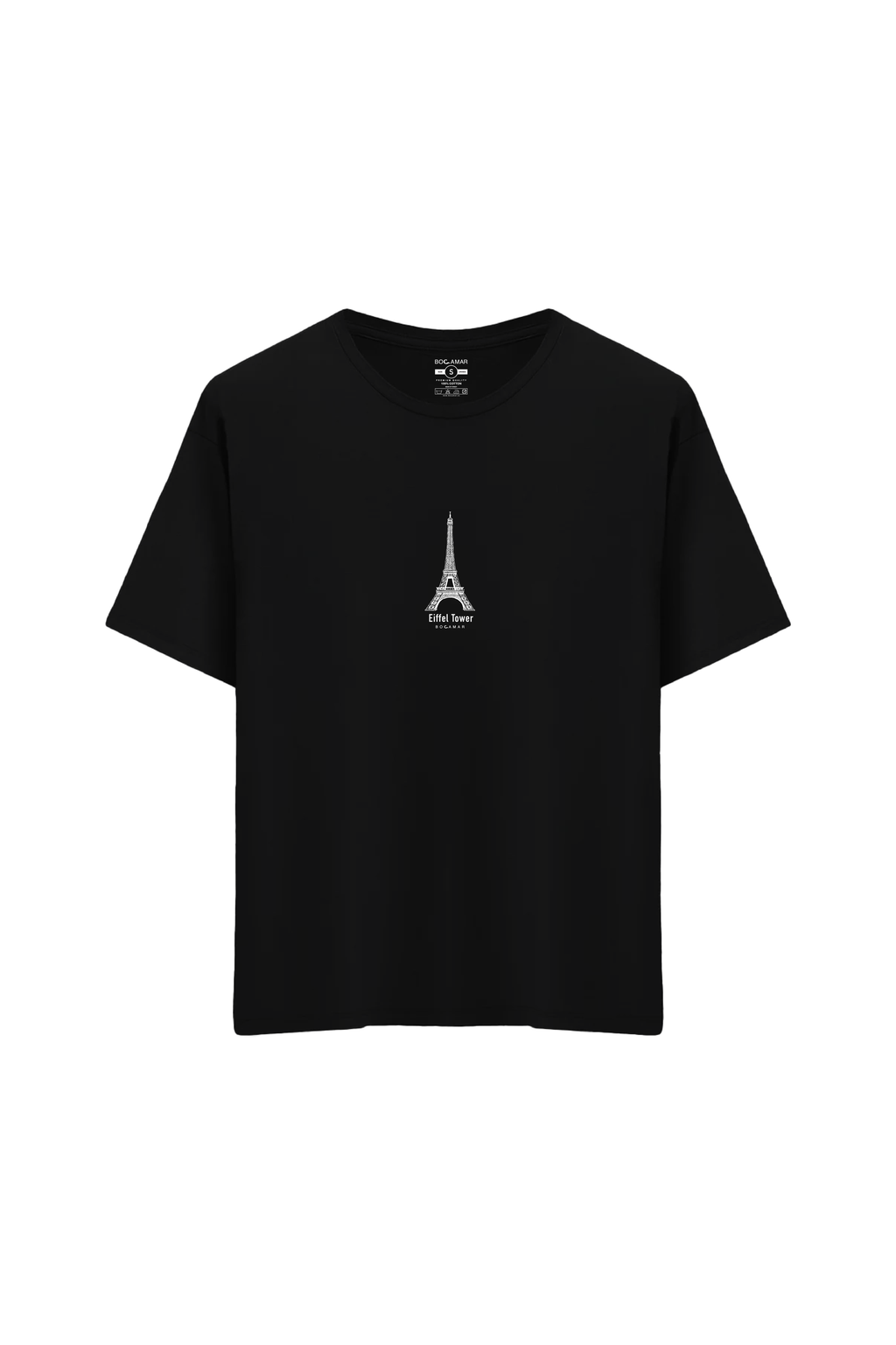 Eyfel Kulesi Baskılı Oversize Unisex Bisiklet Yaka T-Shirt