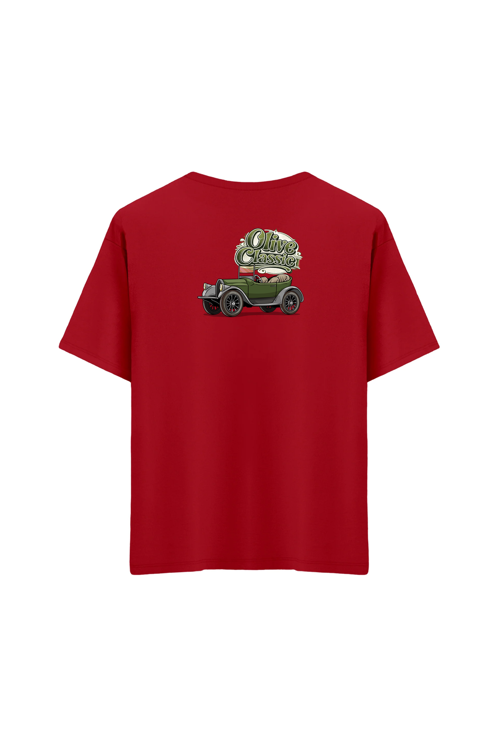 Oversize Unisex Bisiklet Yaka T-Shirt