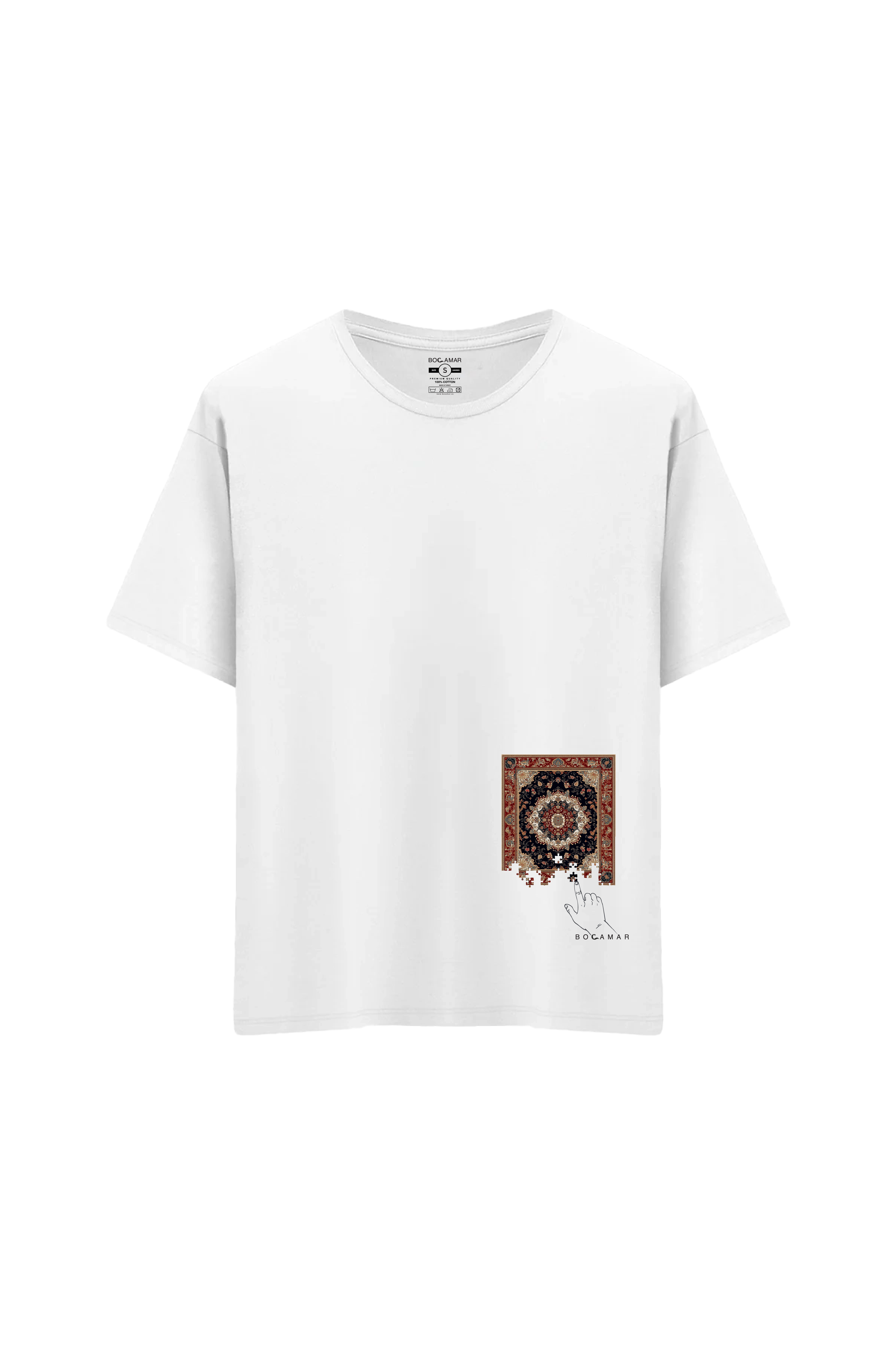 Oversize Unisex Bisiklet Yaka T-Shirt