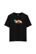 Gaming Baskılı Oversize Unisex Bisiklet Yaka T-Shirt - No.2