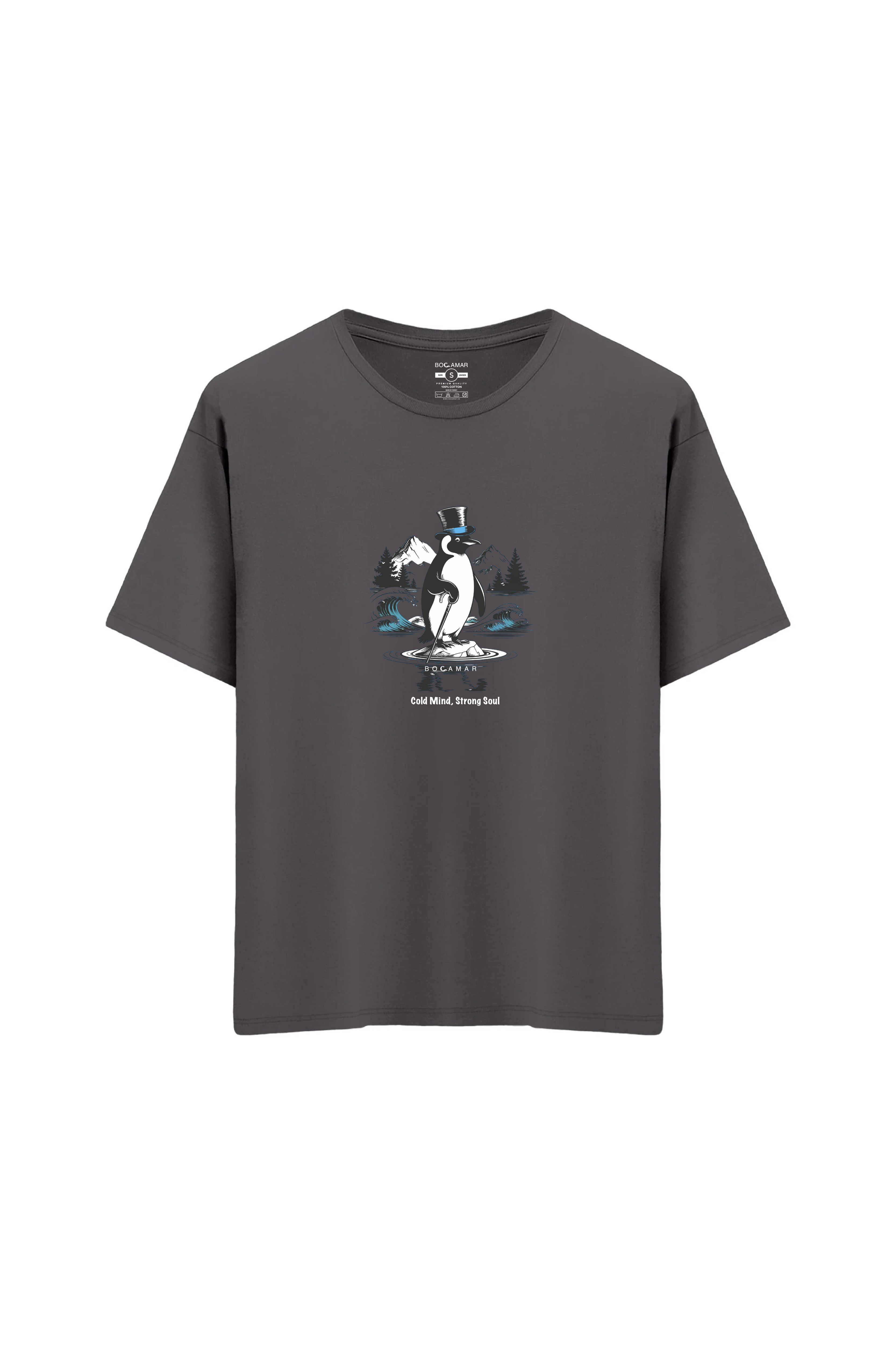 Oversize Unisex Bisiklet Yaka T-Shirt - ANTRASİT
