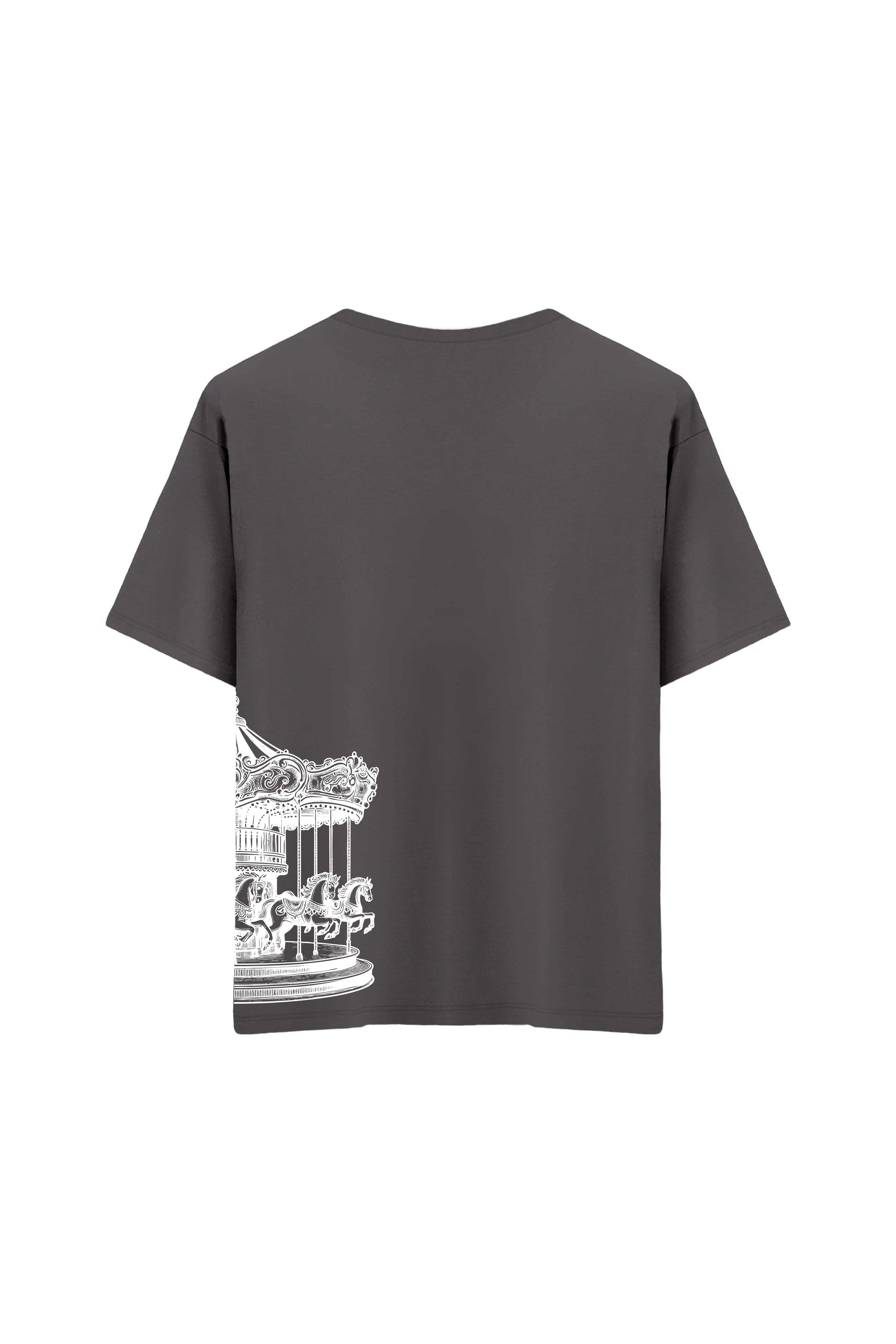 Oversize Unisex Bisiklet Yaka T-Shirt