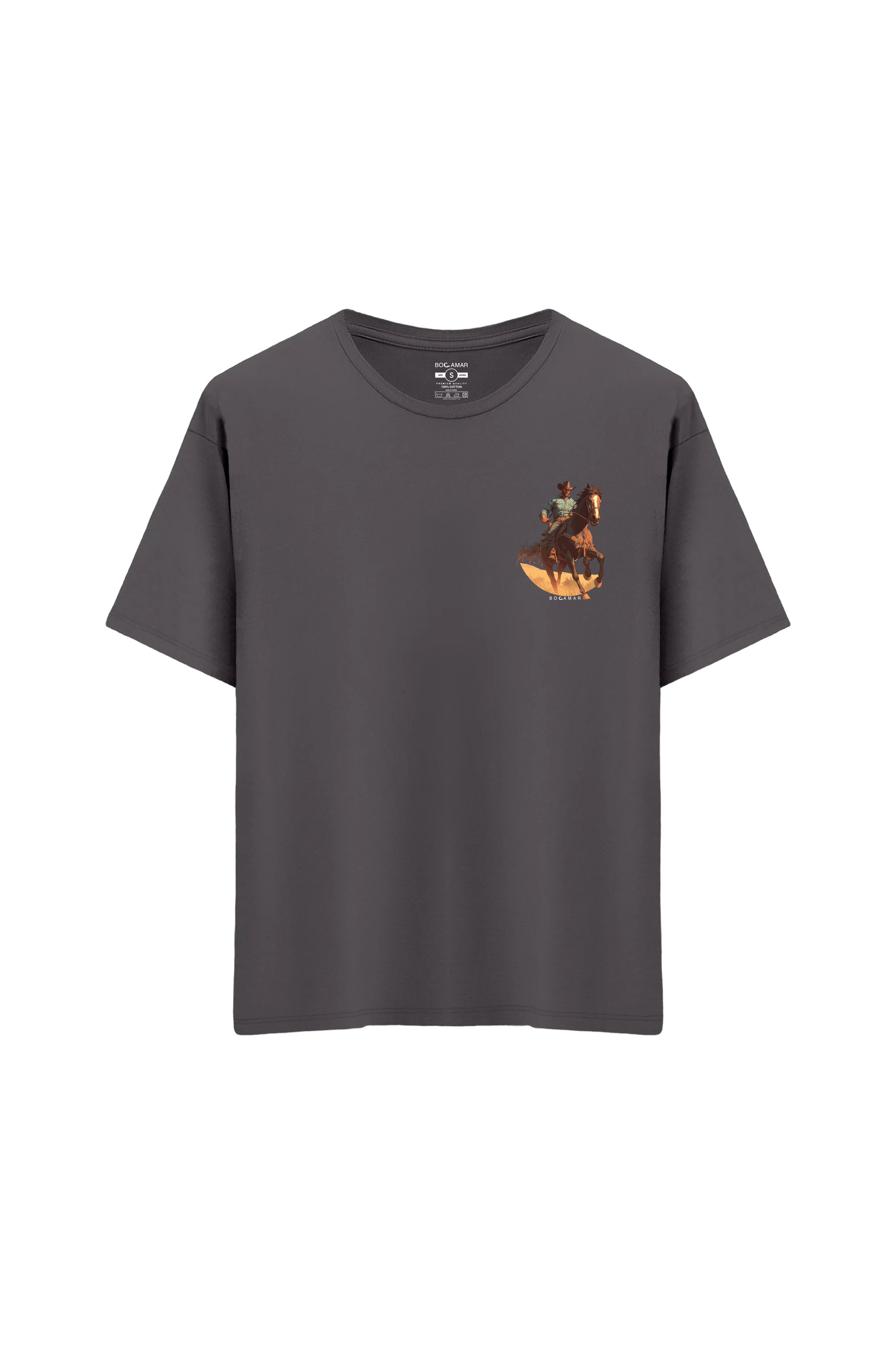 Oversize Unisex Bisiklet Yaka T-Shirt - ANTRASİT