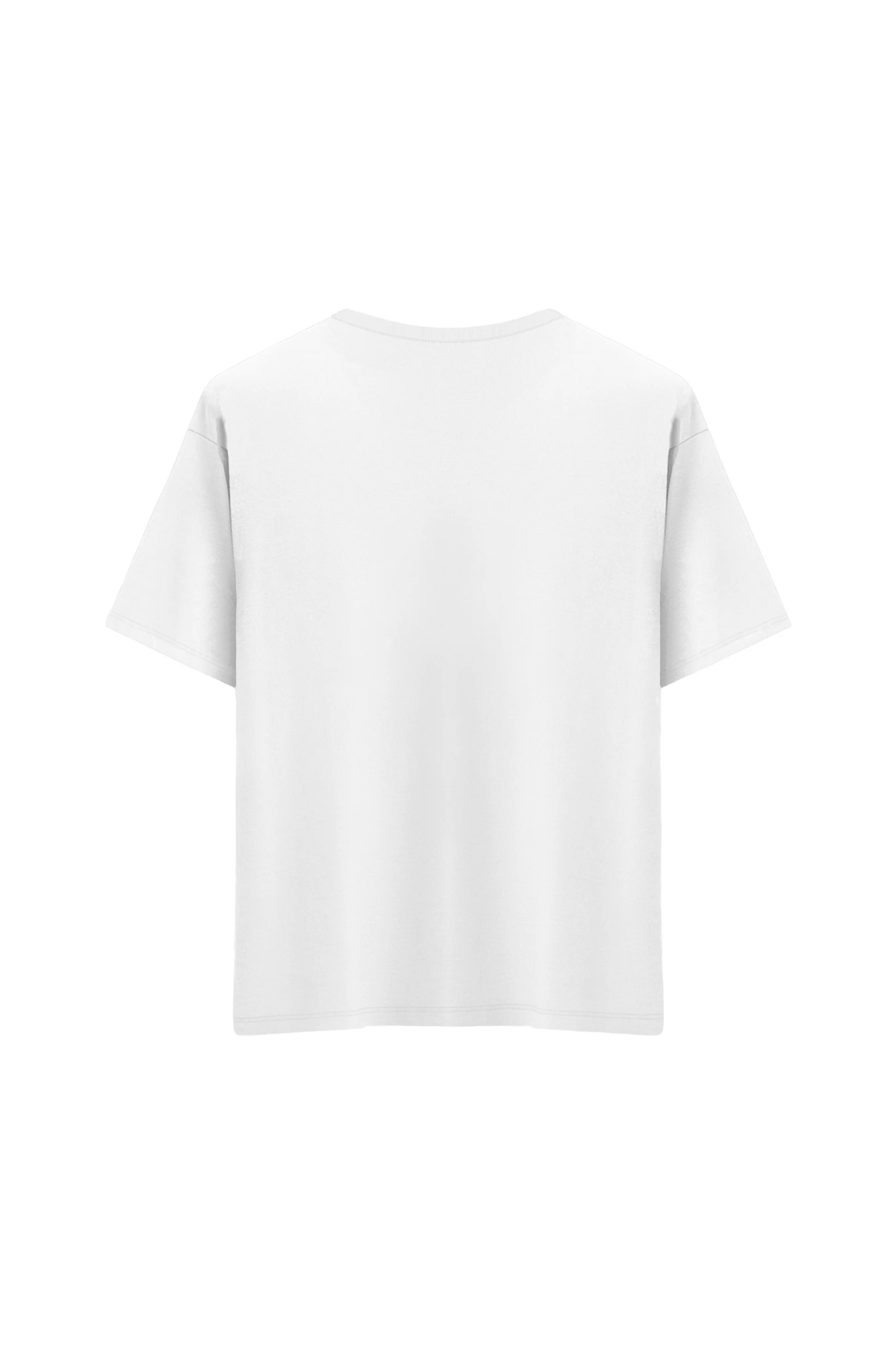 Oversize Unisex Bisiklet Yaka T-Shirt
