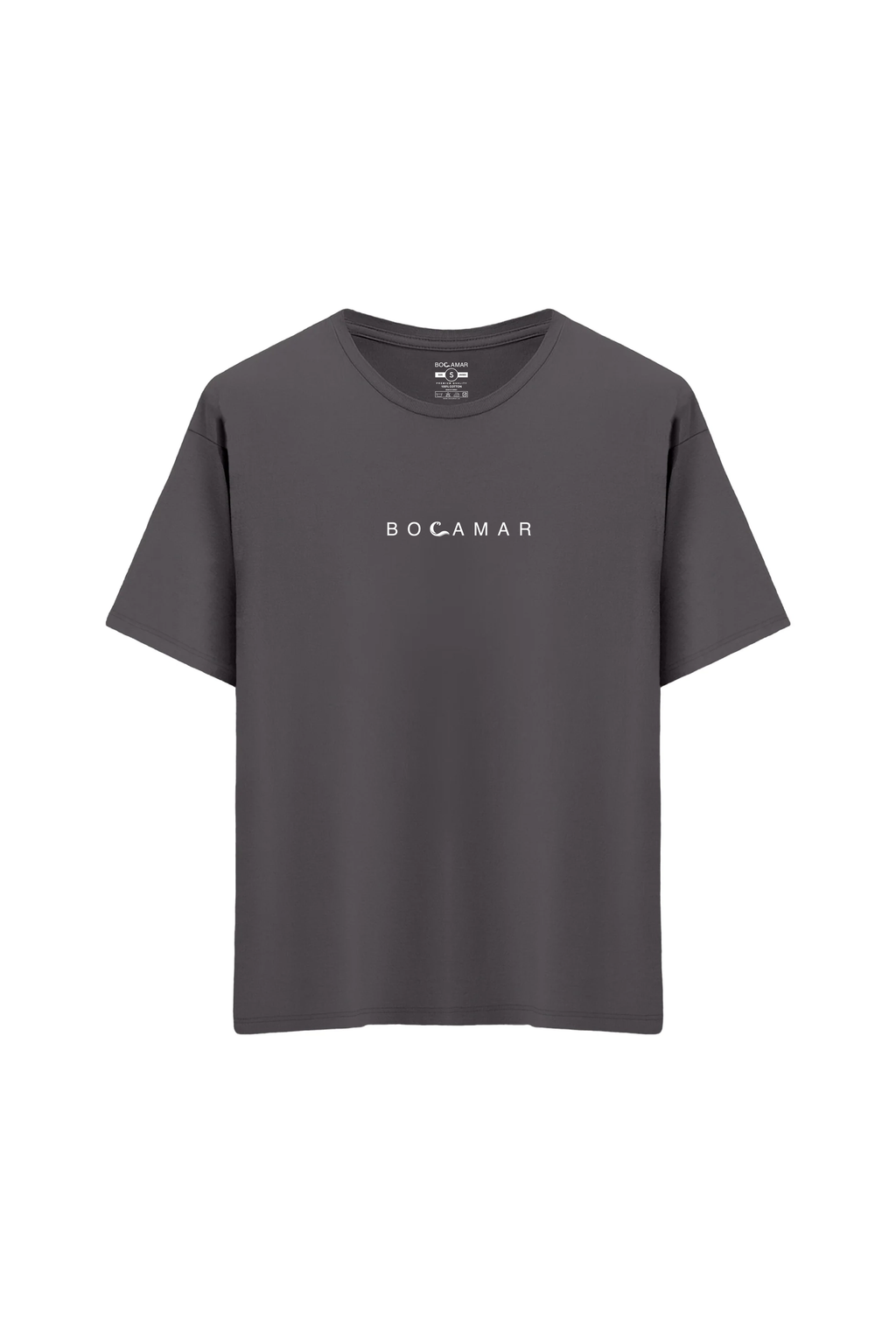 Oversize Unisex Bisiklet Yaka T-Shirt - ANTRASİT