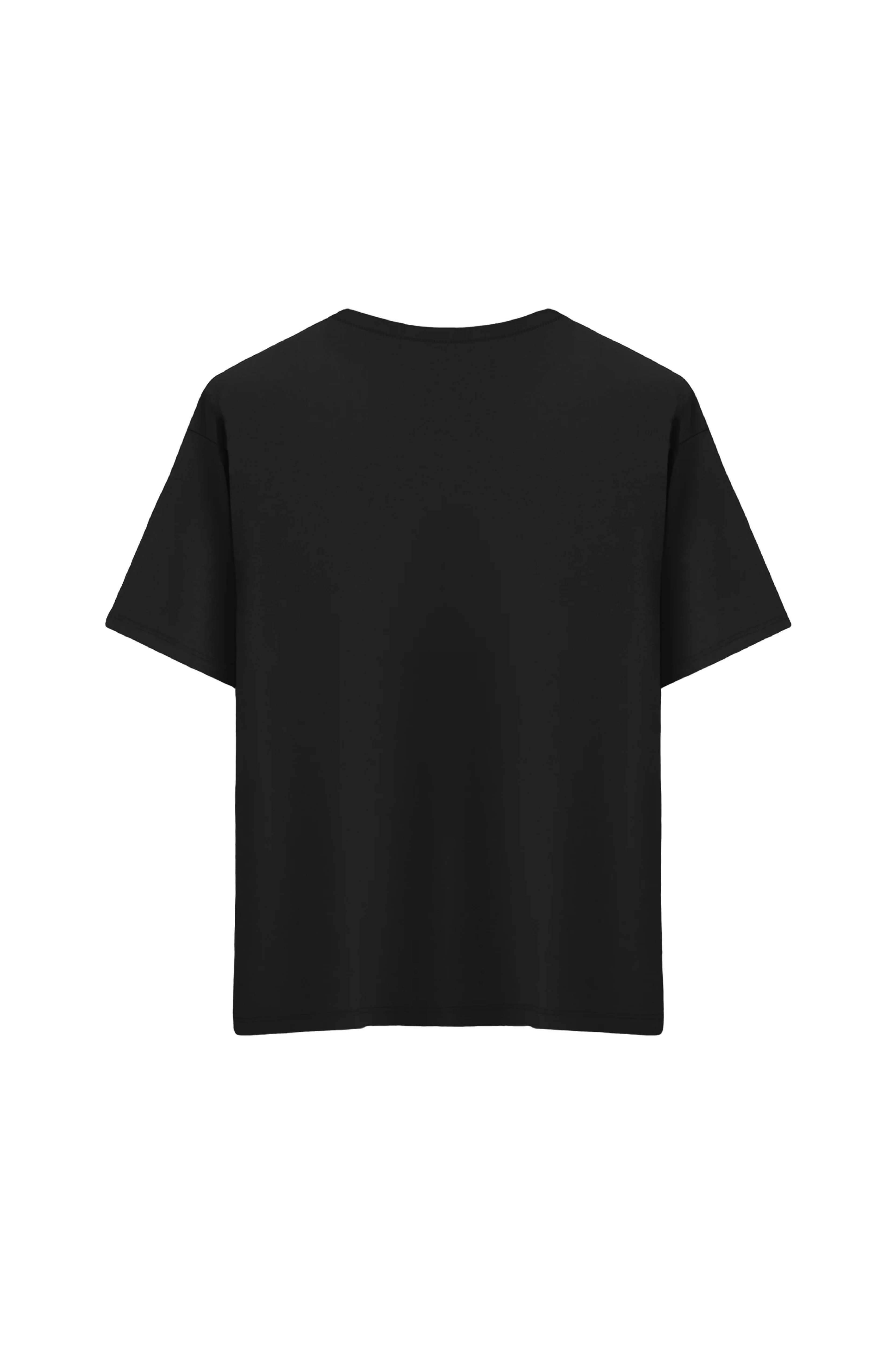 Oversize Unisex Bisiklet Yaka T-Shirt