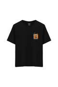 Oversize Unisex Bisiklet Yaka T-Shirt - SİYAH