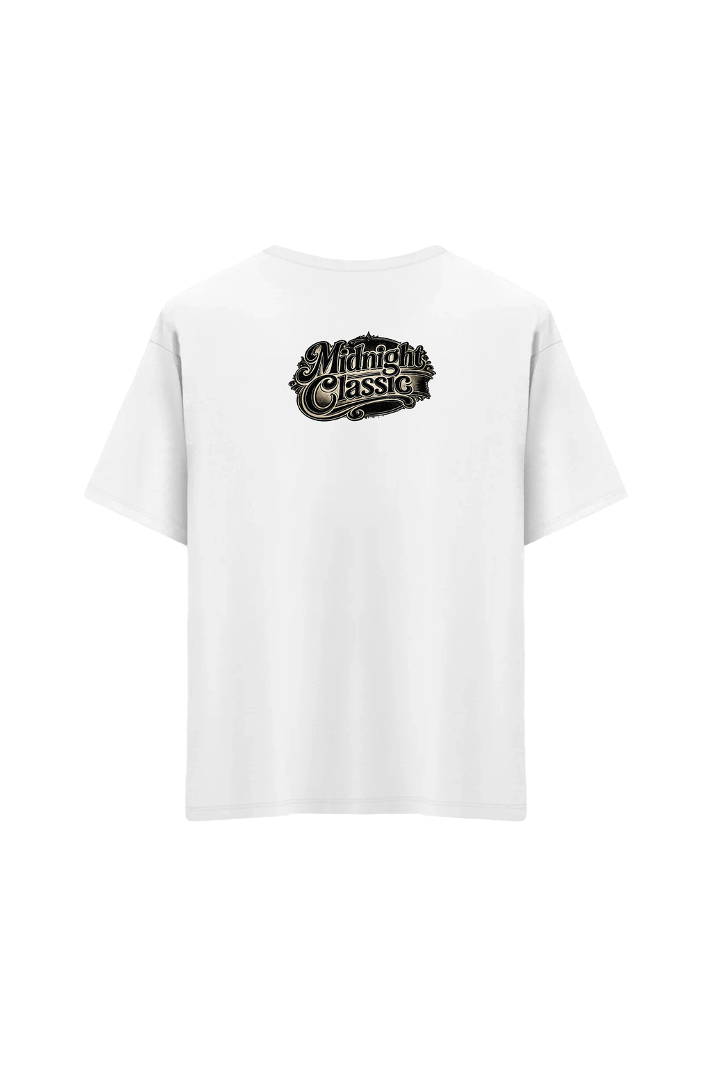 Oversize Unisex Bisiklet Yaka T-Shirt - BEYAZ