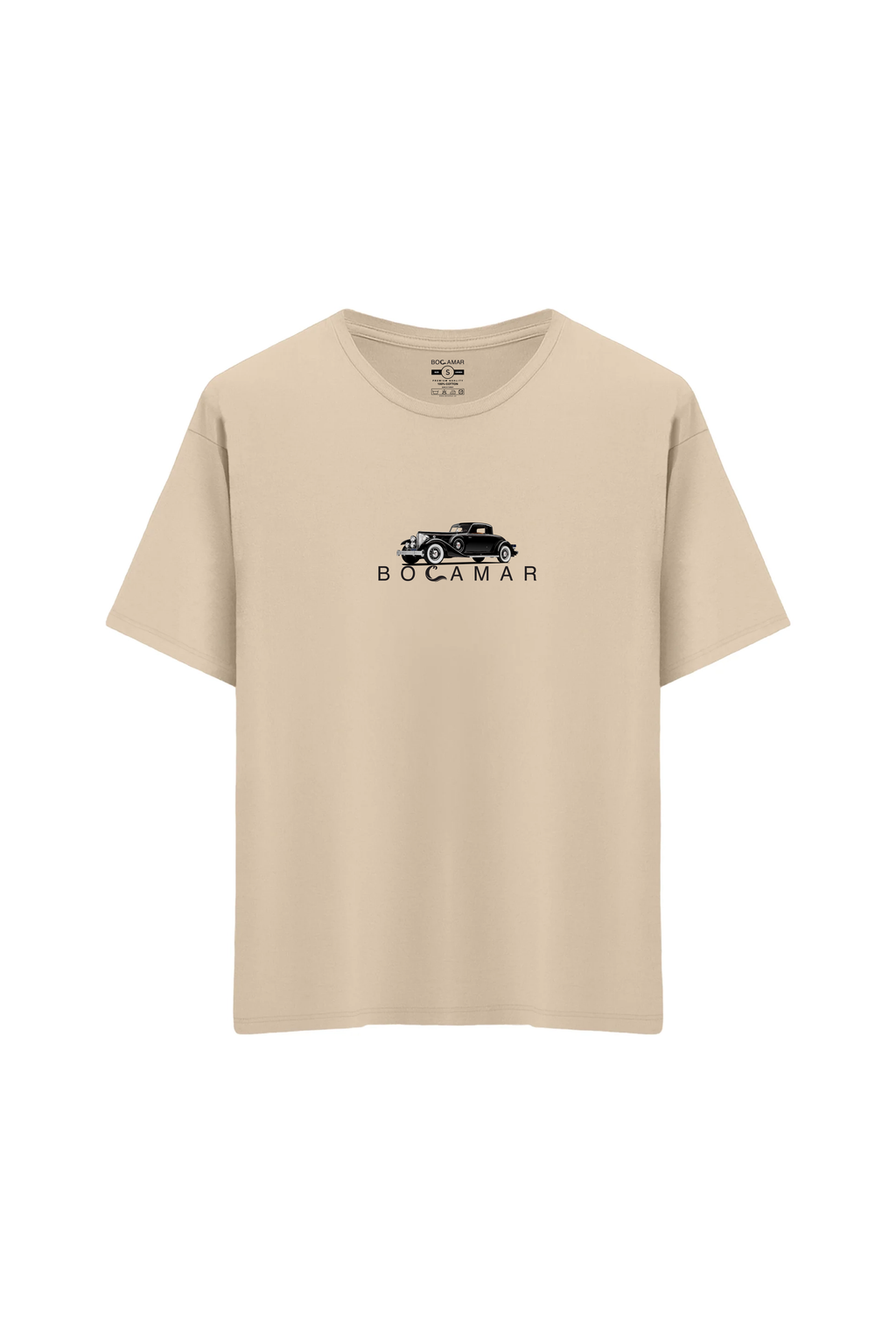 Oversize Unisex Bisiklet Yaka T-Shirt