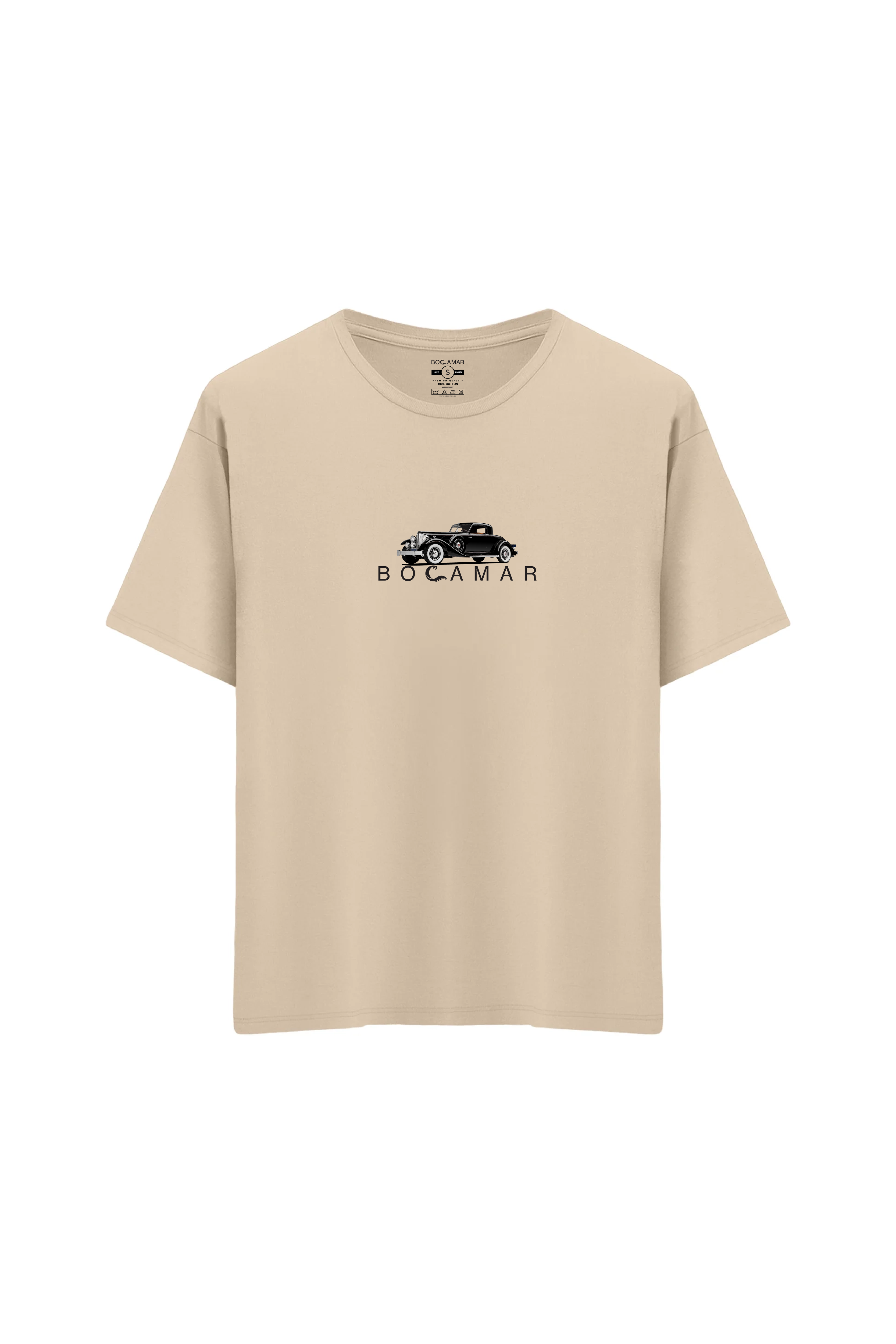 Oversize Unisex Bisiklet Yaka T-Shirt