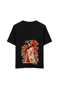 Oryantal Baskılı Oversize Unisex Bisiklet Yaka T-Shirt - No.2