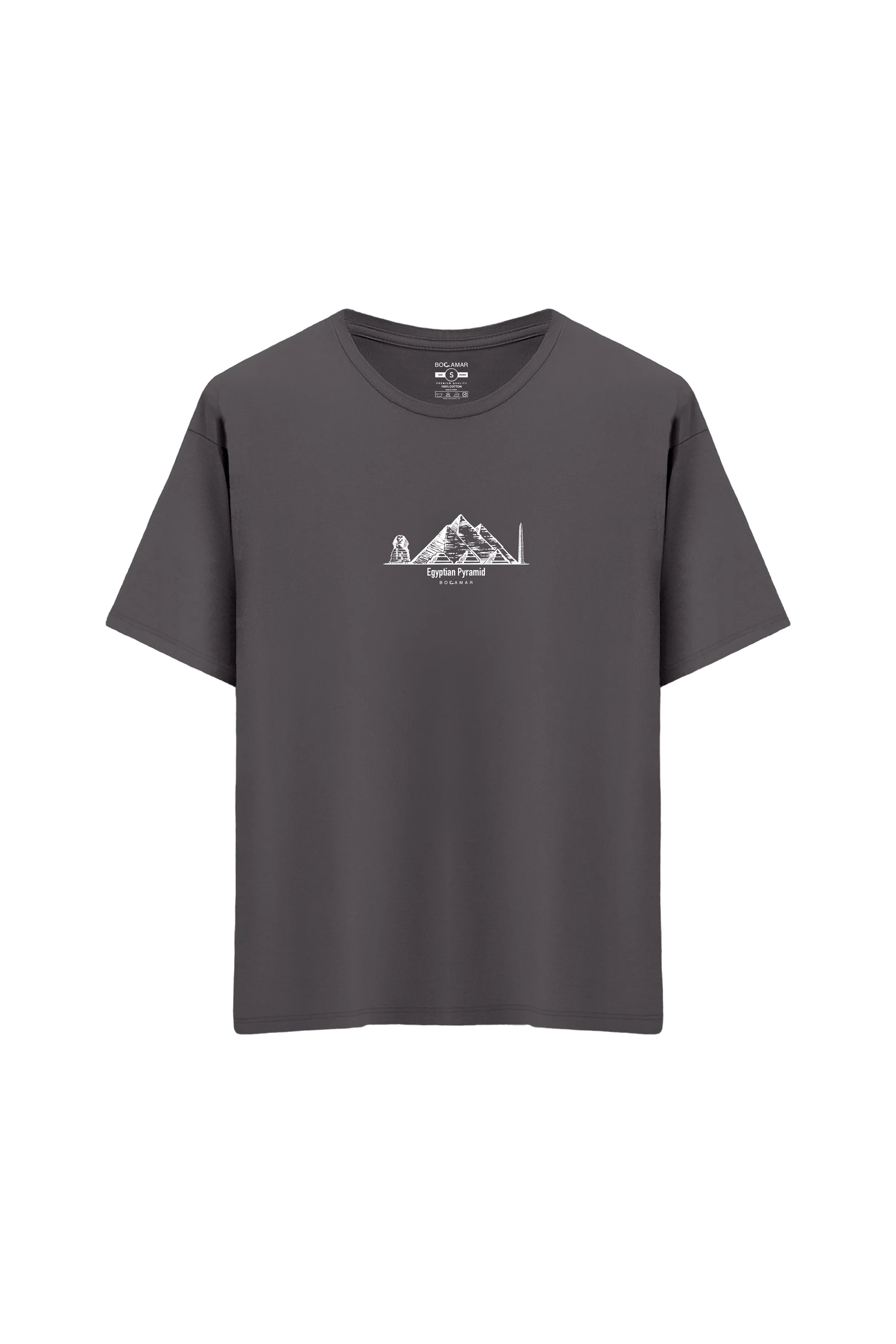 Oversize Unisex Bisiklet Yaka T-Shirt - ANTRASİT
