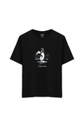 Penguen Baskılı Oversize Unisex Bisiklet Yaka T-Shirt - No.2