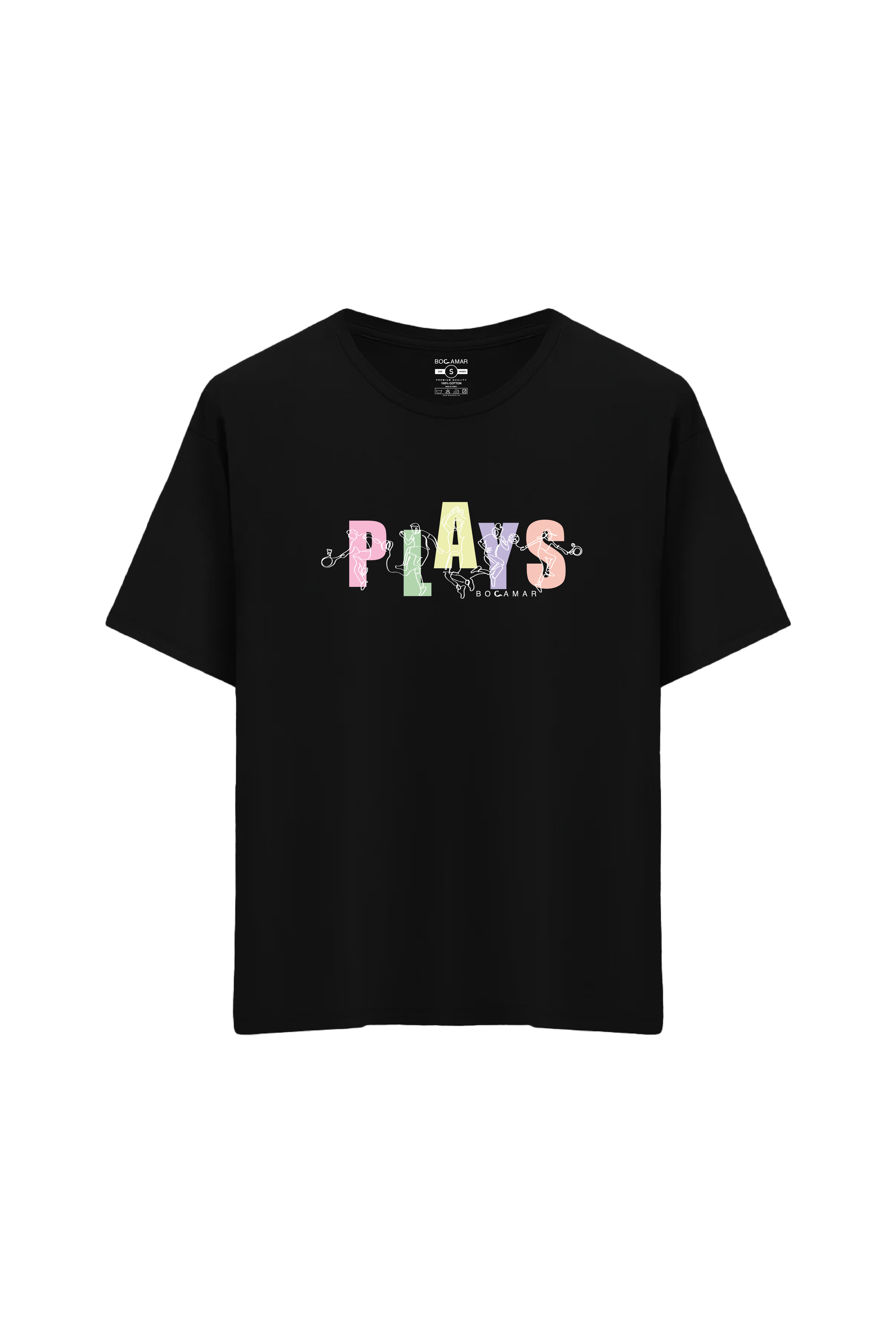 Spor Baskılı Oversize Unisex Bisiklet Yaka T-Shirt - No.3