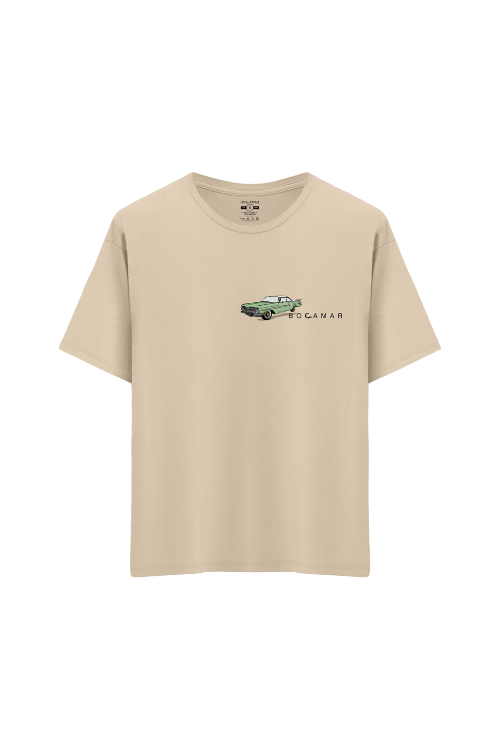 Oversize Unisex Bisiklet Yaka T-Shirt