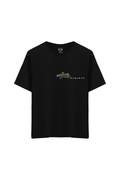 Klasik Araba Baskılı Oversize Unisex Bisiklet Yaka T-Shirt - No.2