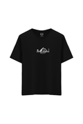 Mısır Piramidi Baskılı Oversize Unisex Bisiklet Yaka T-Shirt