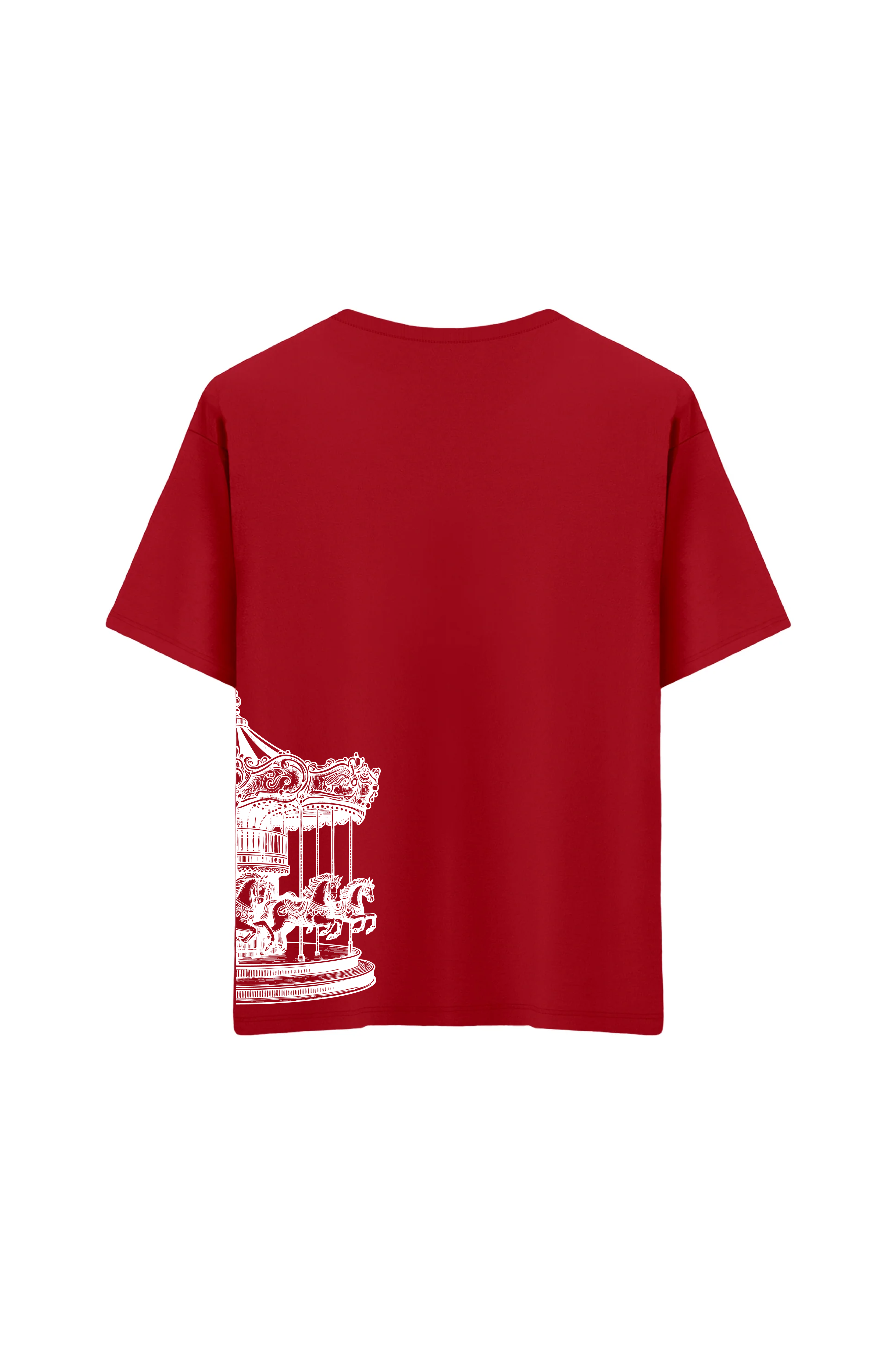 Oversize Unisex Bisiklet Yaka T-Shirt