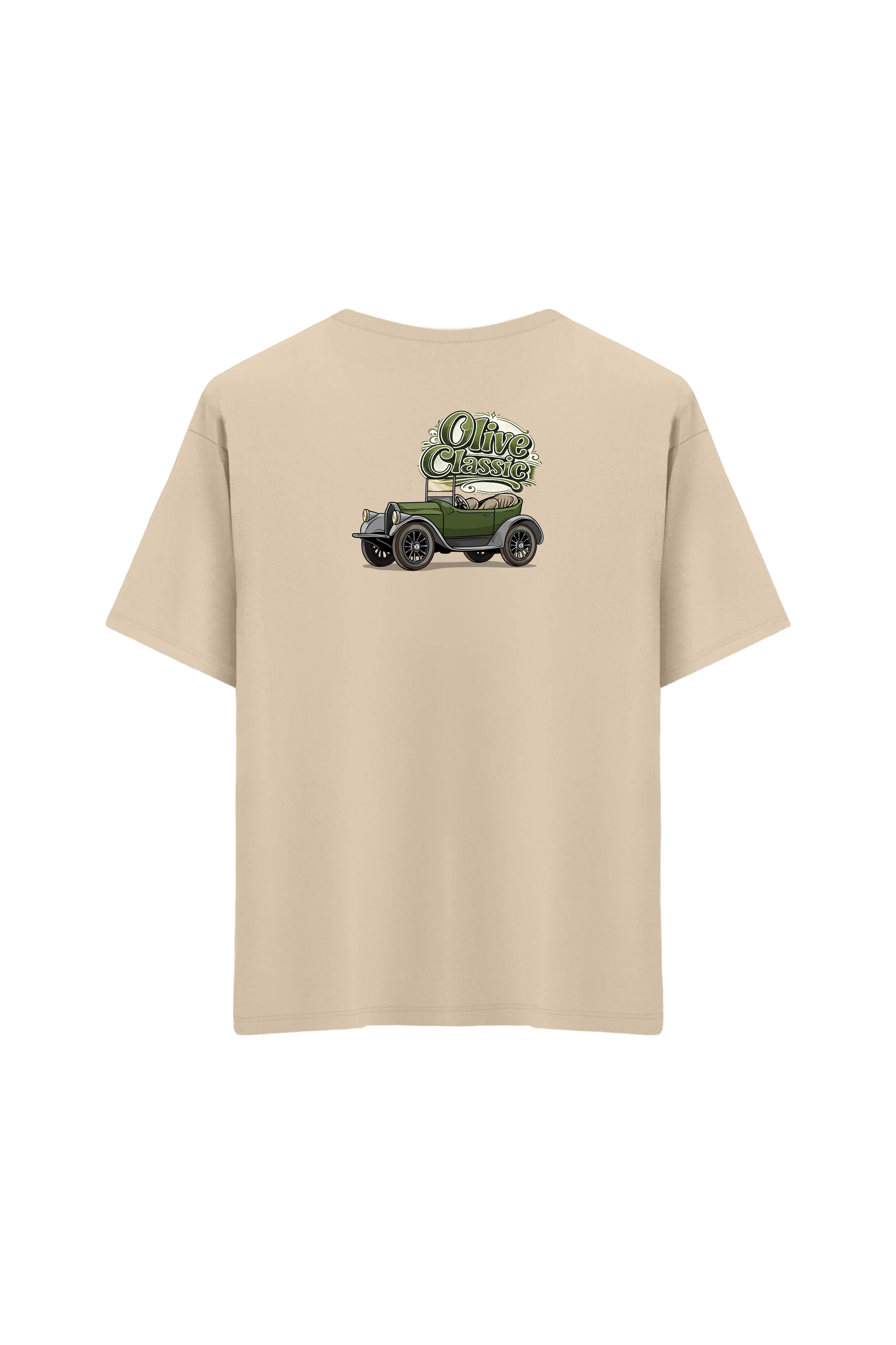 Oversize Unisex Bisiklet Yaka T-Shirt