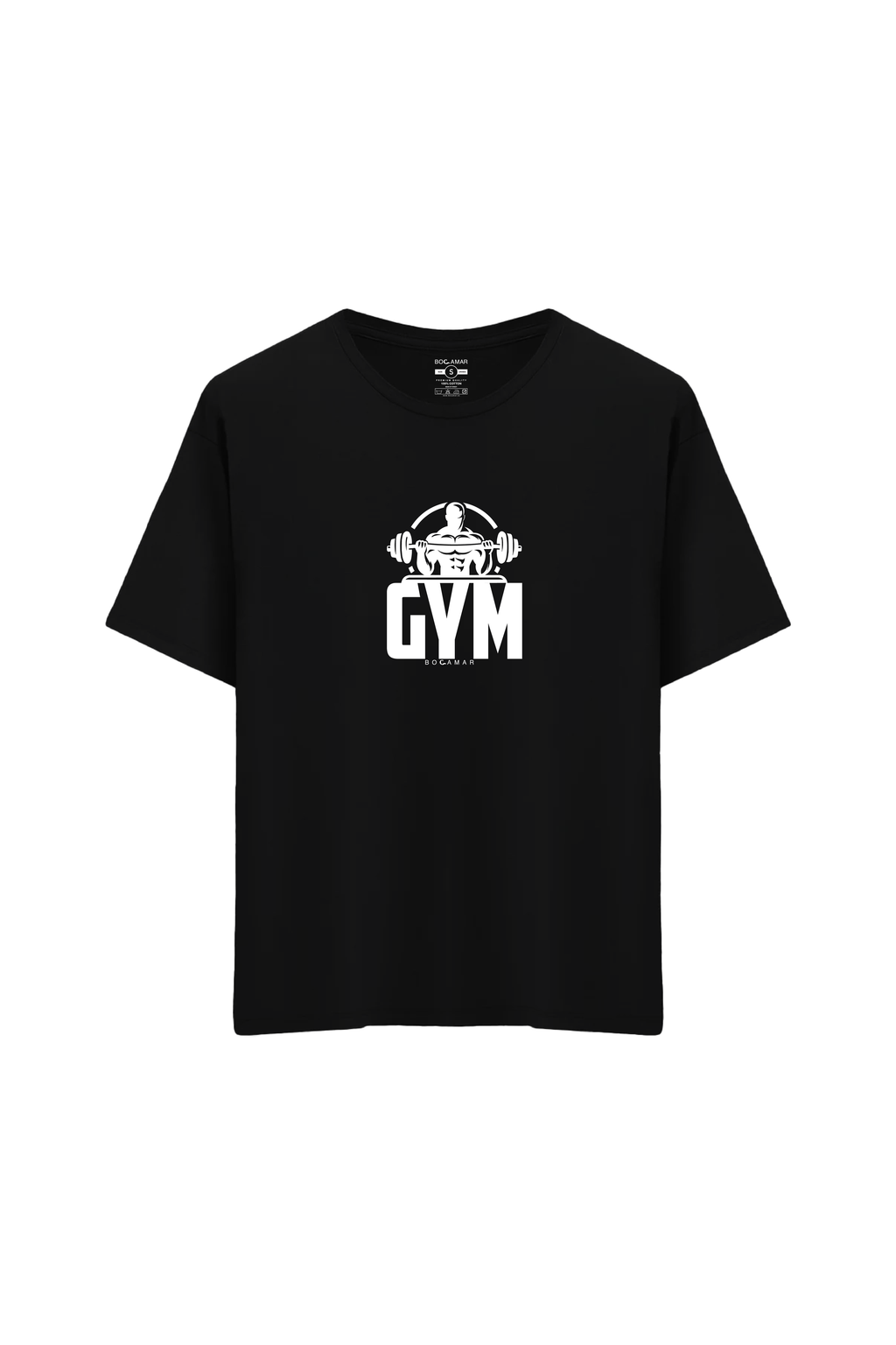 Spor Baskılı Oversize Unisex Bisiklet Yaka T-Shirt - No.6