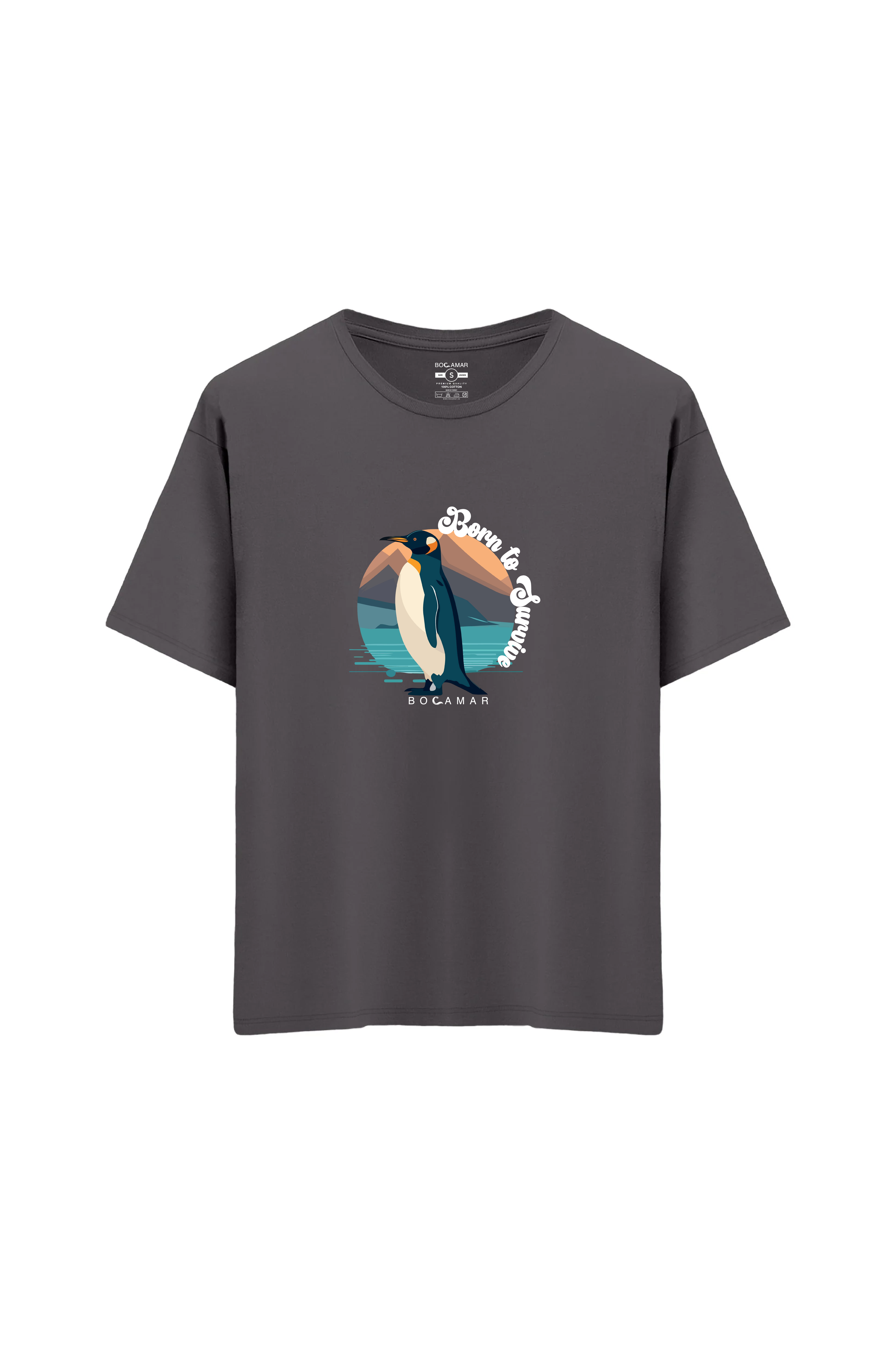 Oversize Unisex Bisiklet Yaka T-Shirt - ANTRASİT