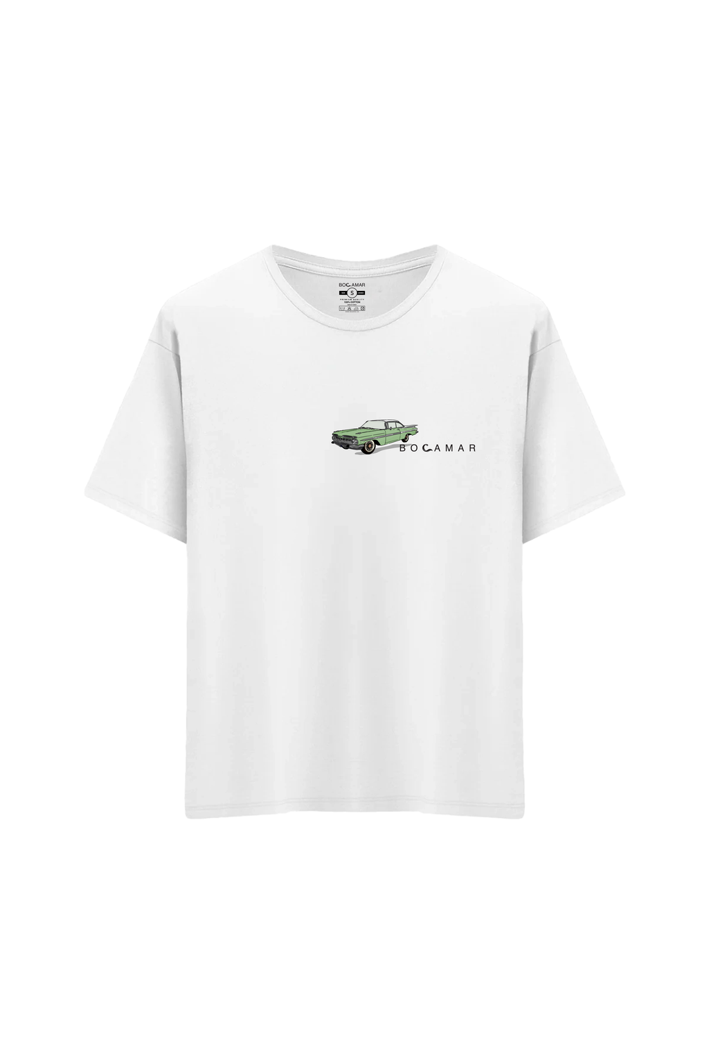 Oversize Unisex Bisiklet Yaka T-Shirt