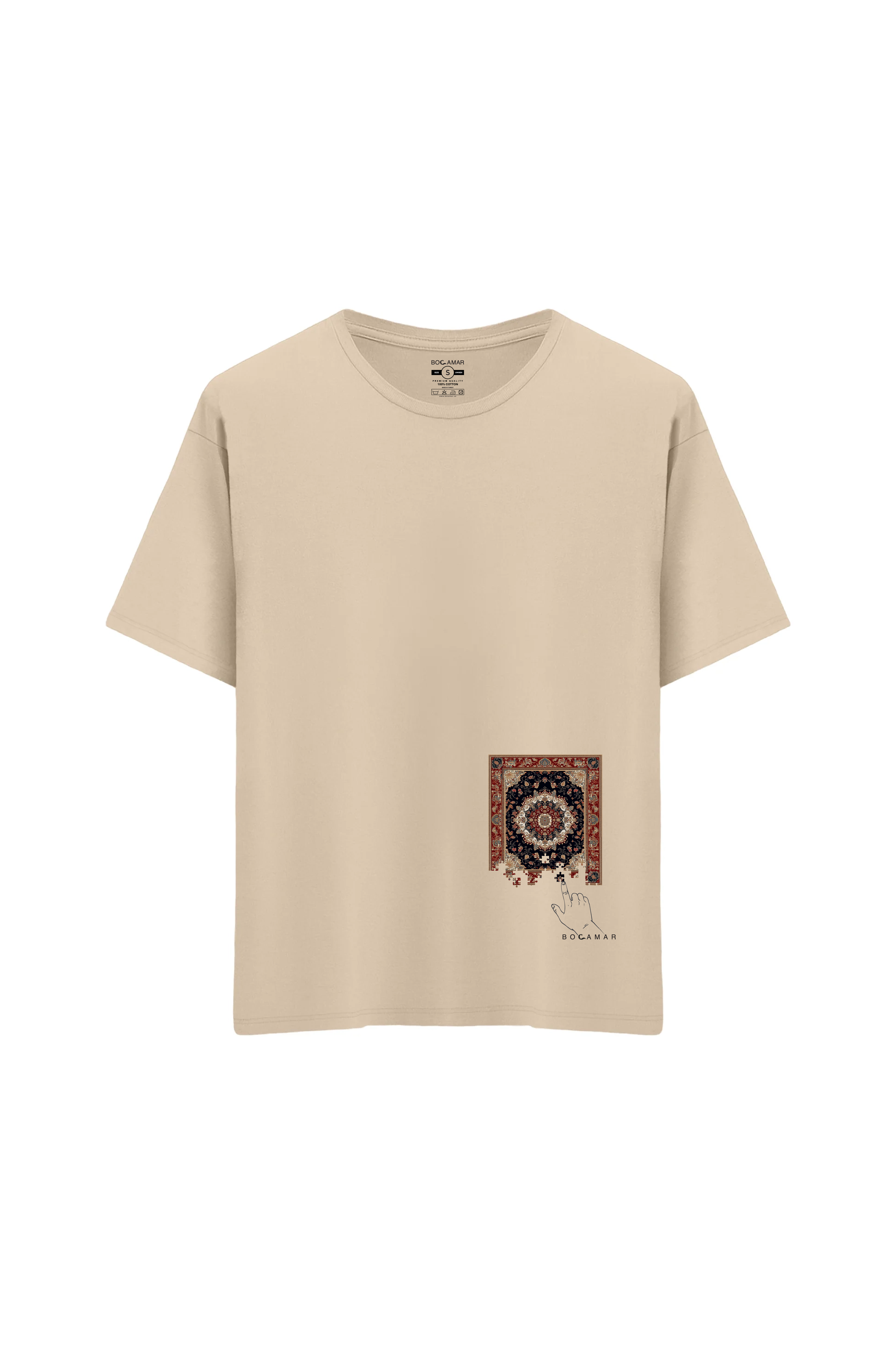 Oversize Unisex Bisiklet Yaka T-Shirt