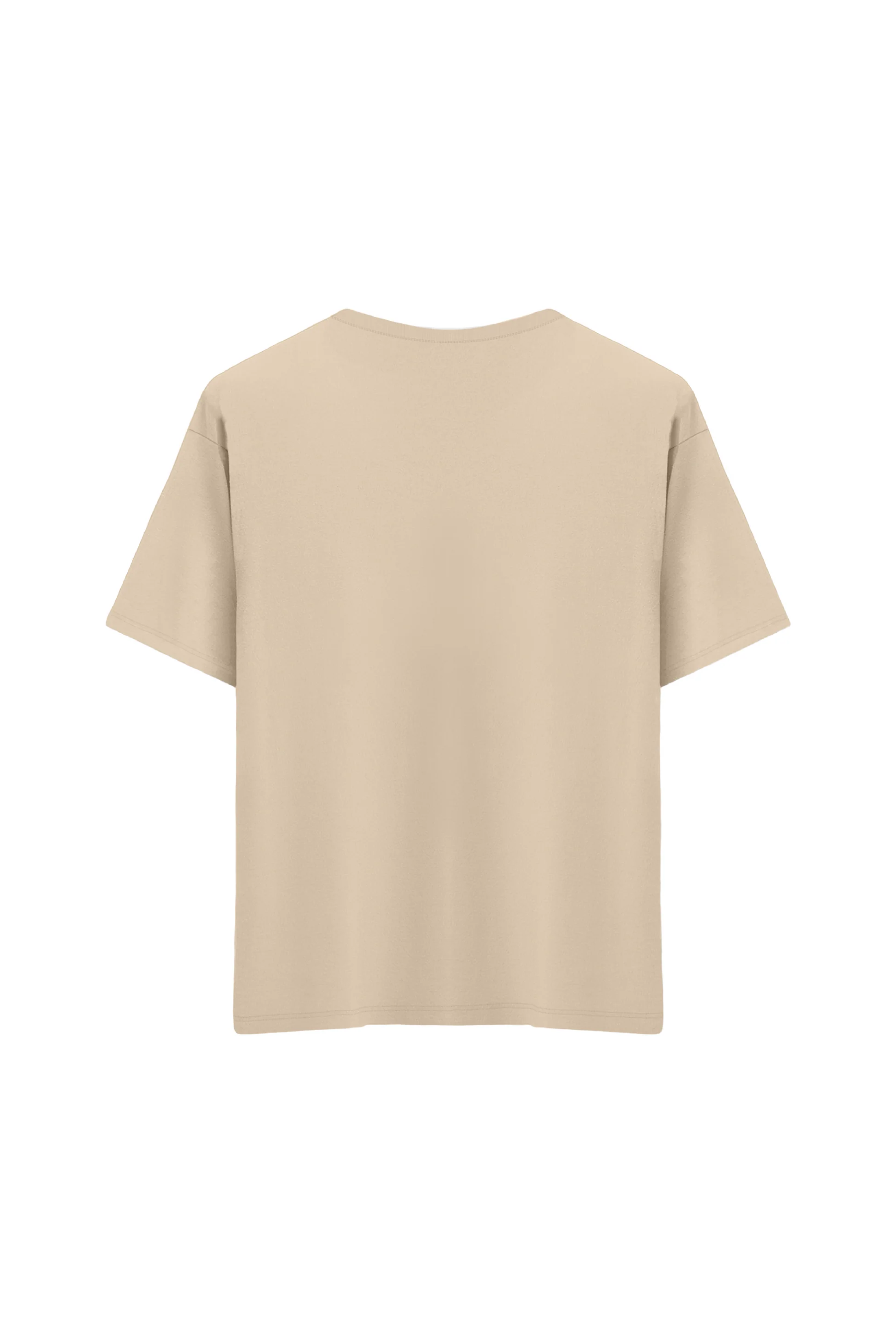 Oversize Unisex Bisiklet Yaka T-Shirt