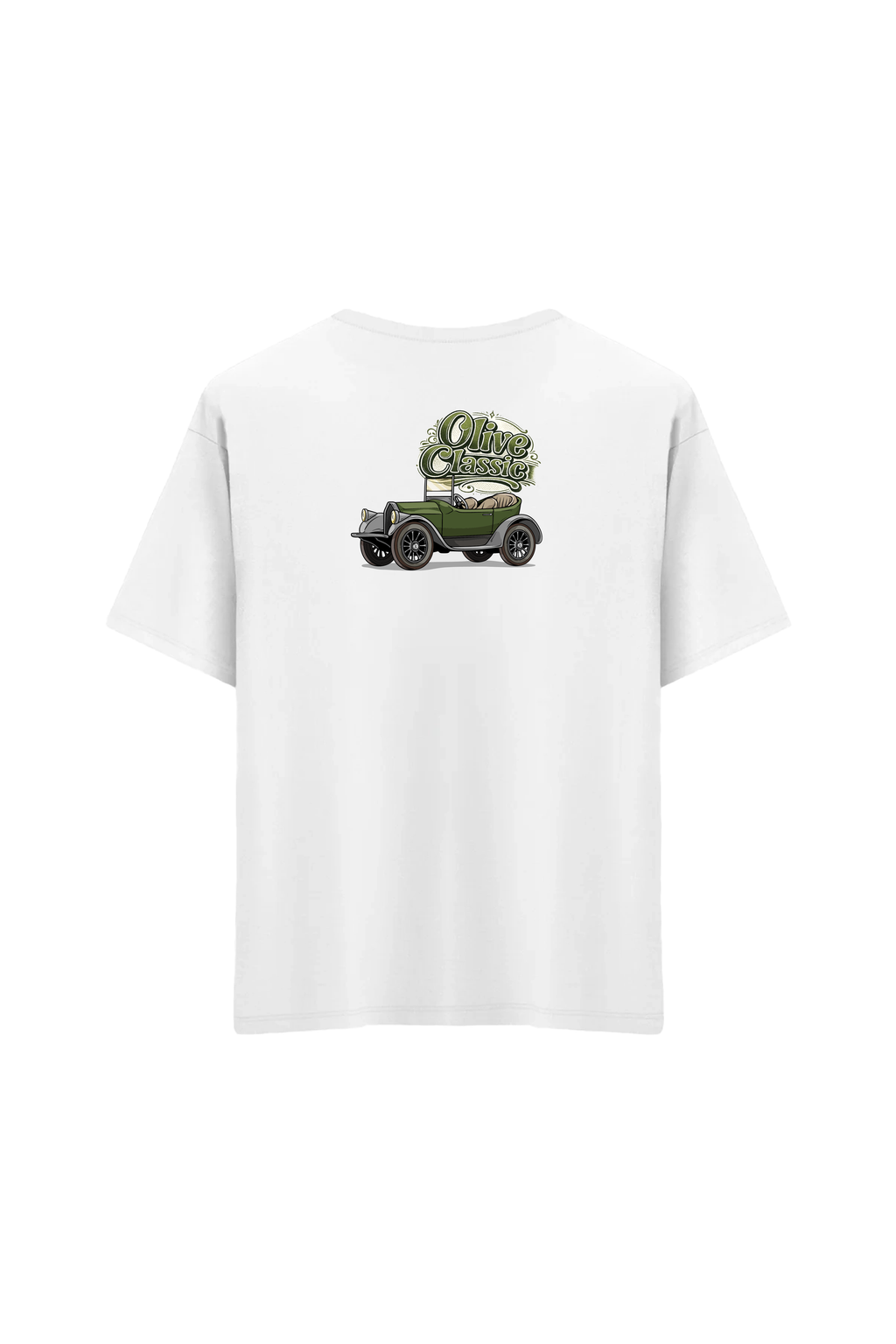 Oversize Unisex Bisiklet Yaka T-Shirt