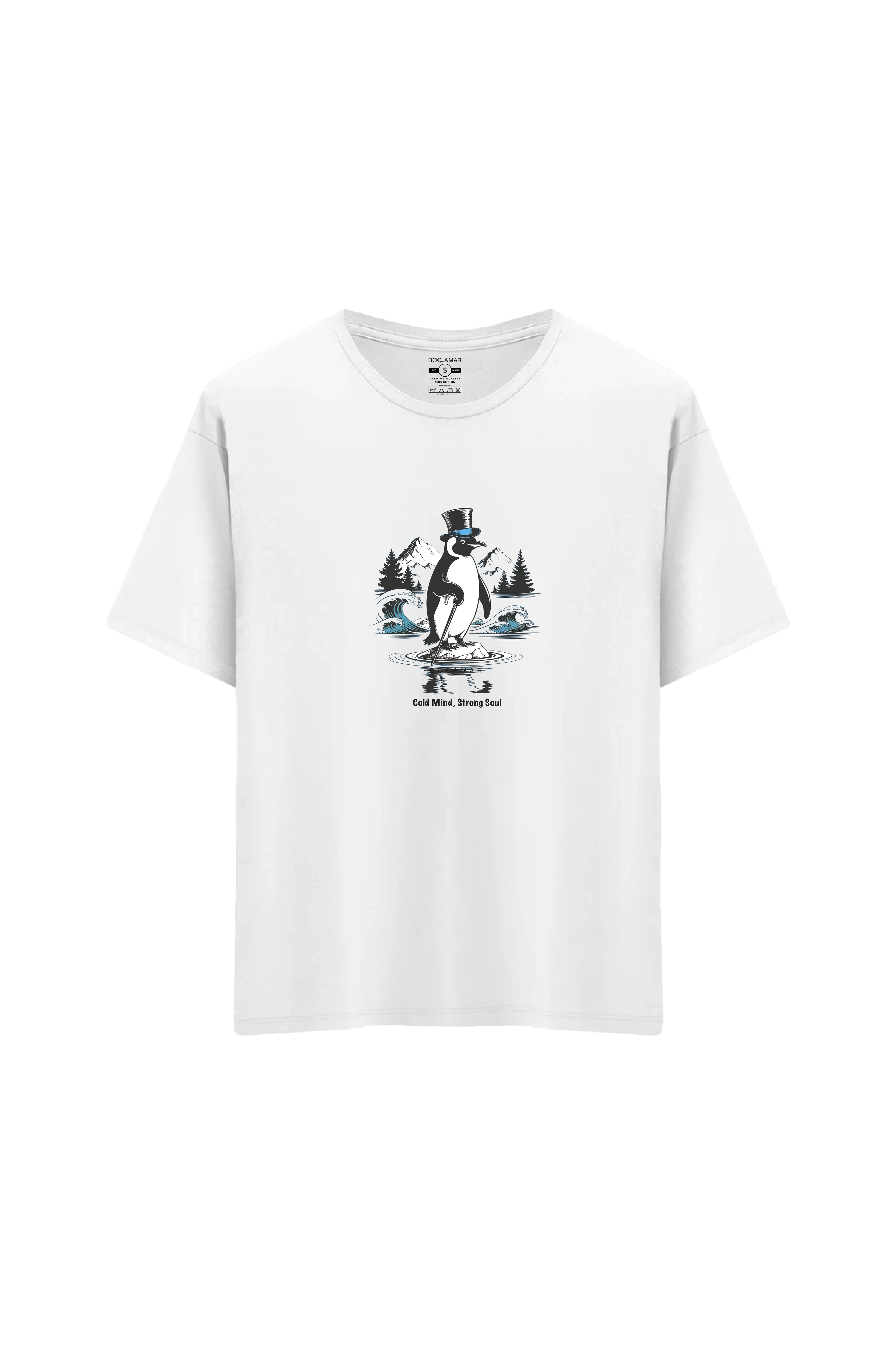 Oversize Unisex Bisiklet Yaka T-Shirt - BEYAZ