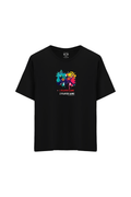 Gaming Baskılı Oversize Unisex Bisiklet Yaka T-Shirt - No.1