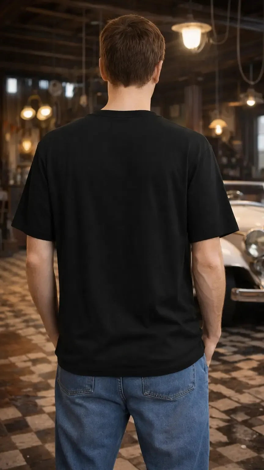 Oversize Unisex Bisiklet Yaka T-Shirt