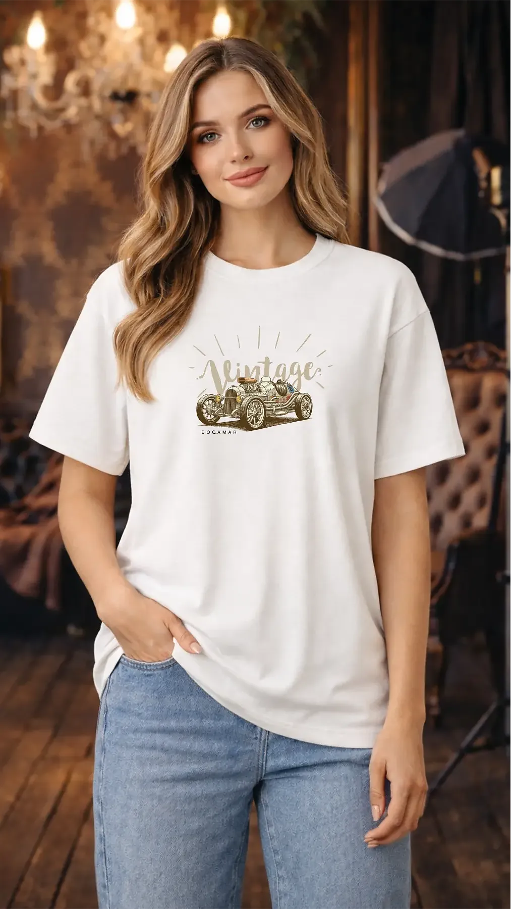 Oversize Unisex Bisiklet Yaka T-Shirt