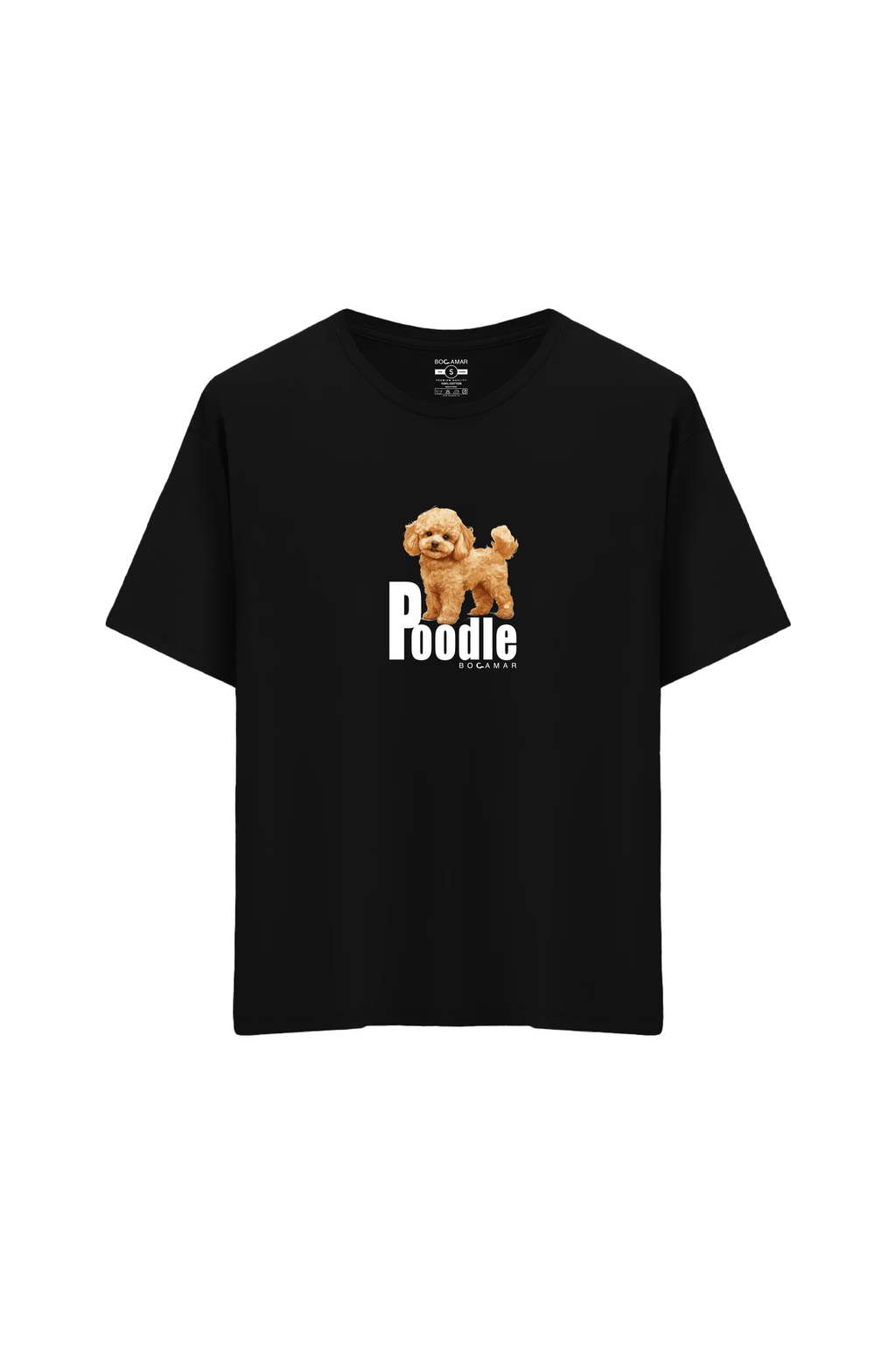 Poodle Köpek Baskılı Oversize Unisex Bisiklet Yaka T-Shirt - No.1