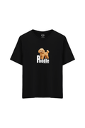 Poodle Köpek Baskılı Oversize Unisex Bisiklet Yaka T-Shirt - No.1