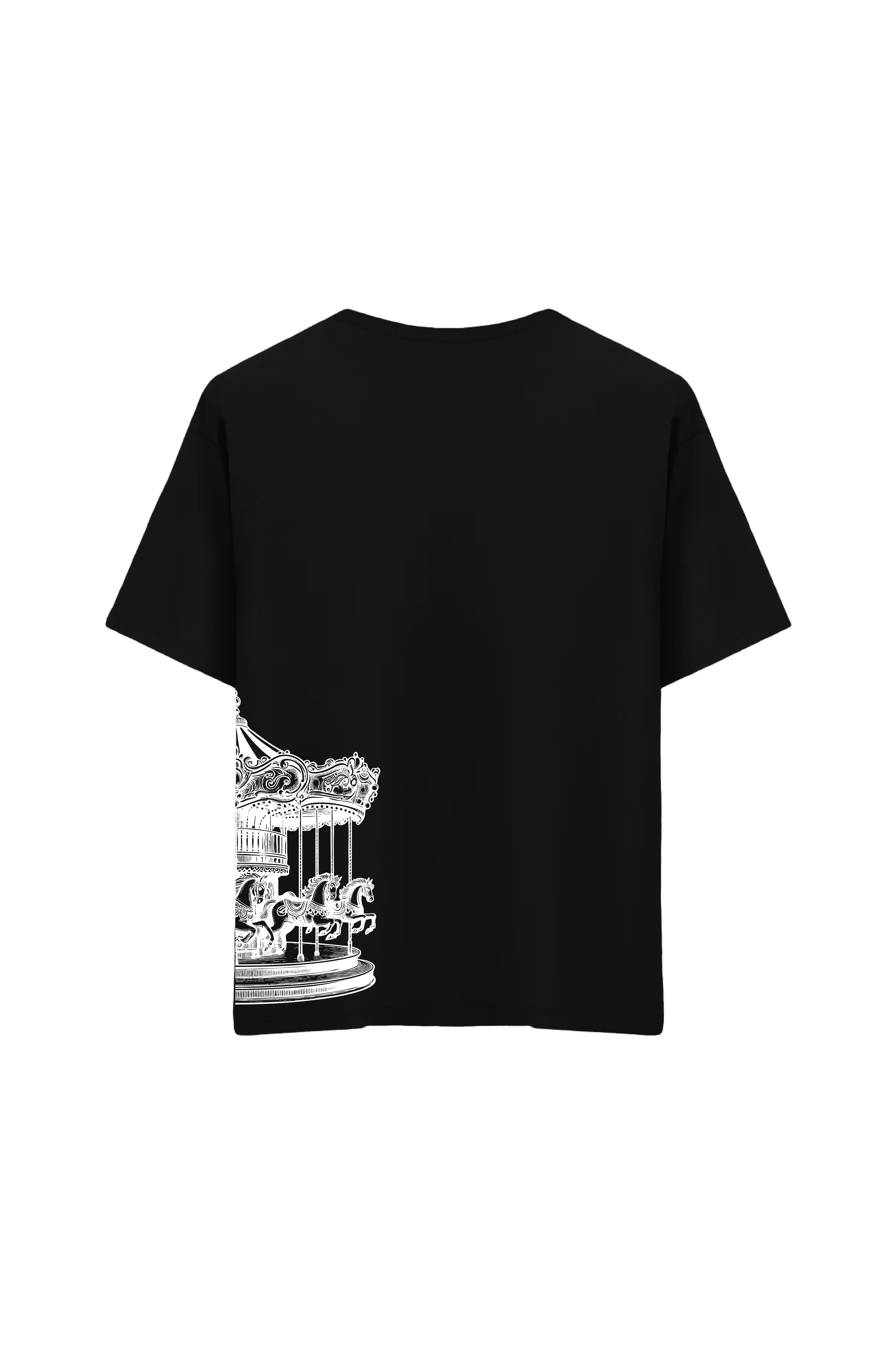 Oversize Unisex Bisiklet Yaka T-Shirt