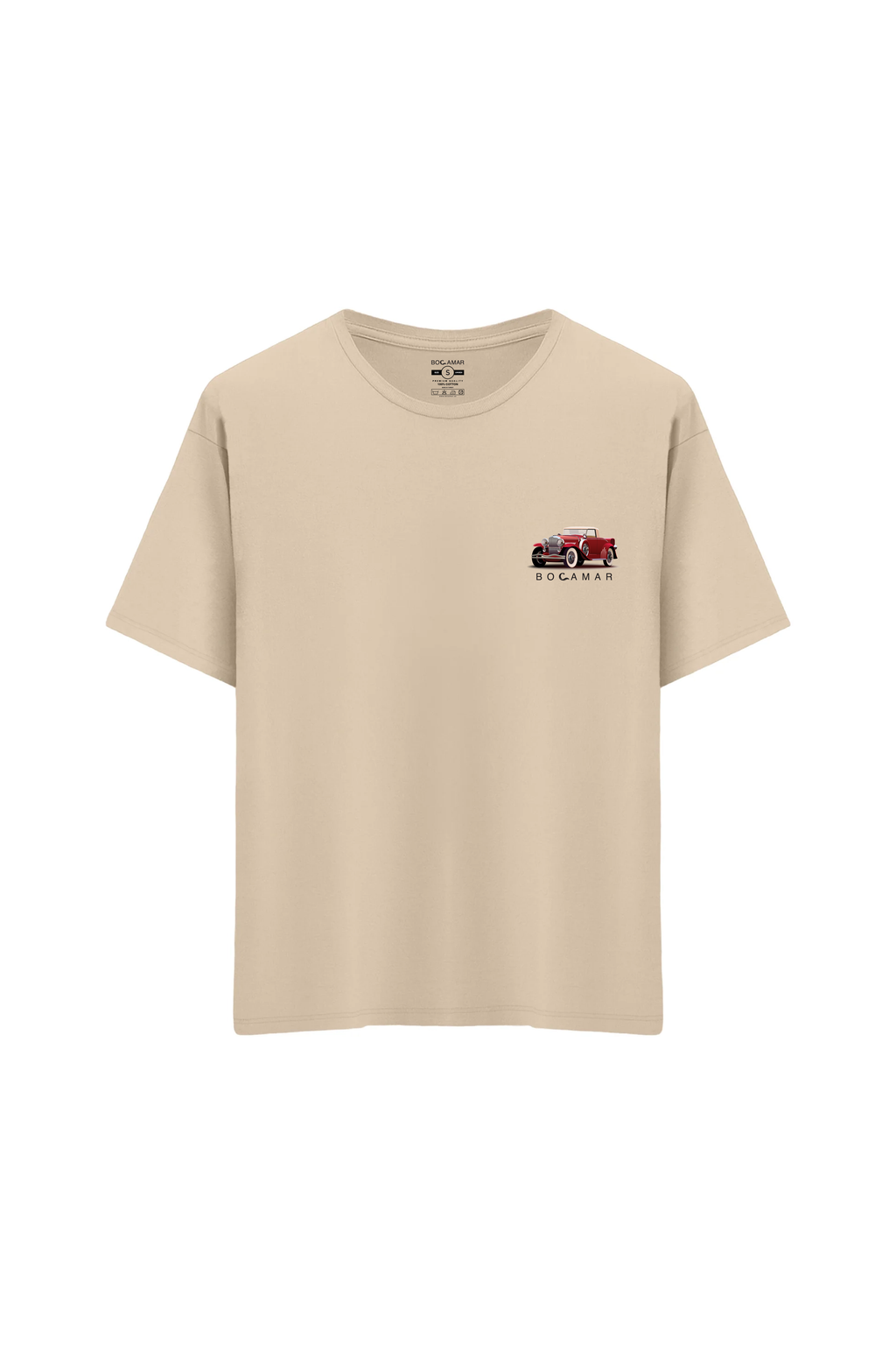 Oversize Unisex Bisiklet Yaka T-Shirt