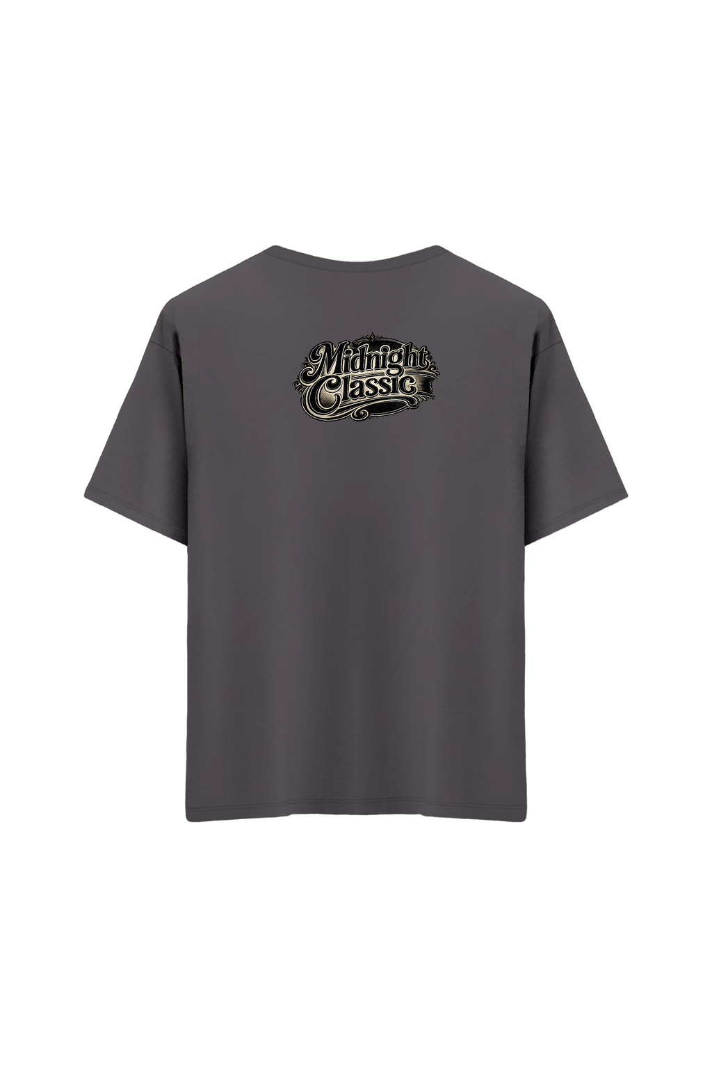 Oversize Unisex Bisiklet Yaka T-Shirt - ANTRASİT