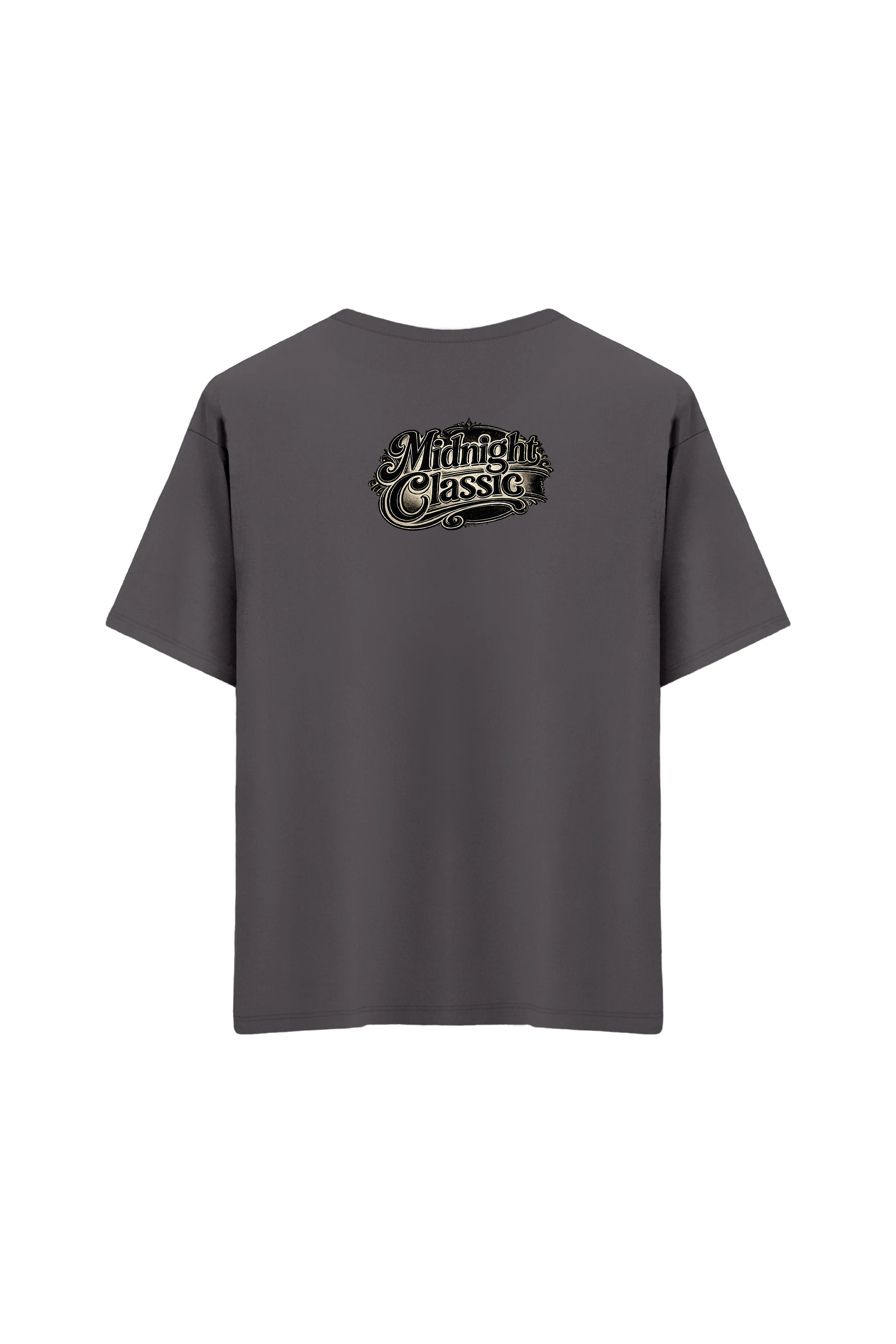 Oversize Unisex Bisiklet Yaka T-Shirt - ANTRASİT