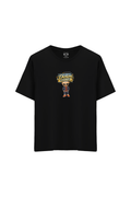 Ayı Baskılı Oversize Unisex Bisiklet Yaka T-Shirt - No.4
