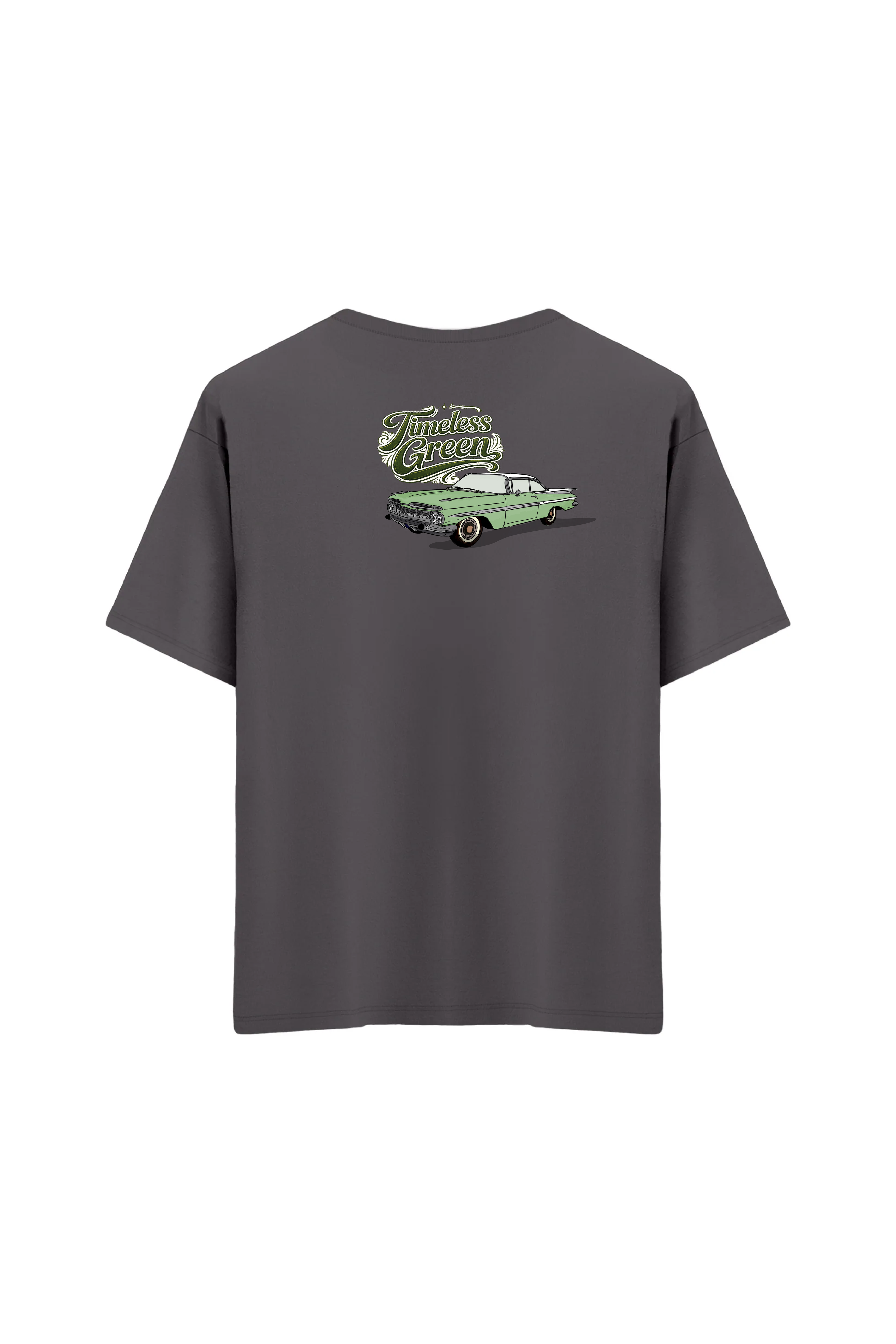 Oversize Unisex Bisiklet Yaka T-Shirt - ANTRASİT