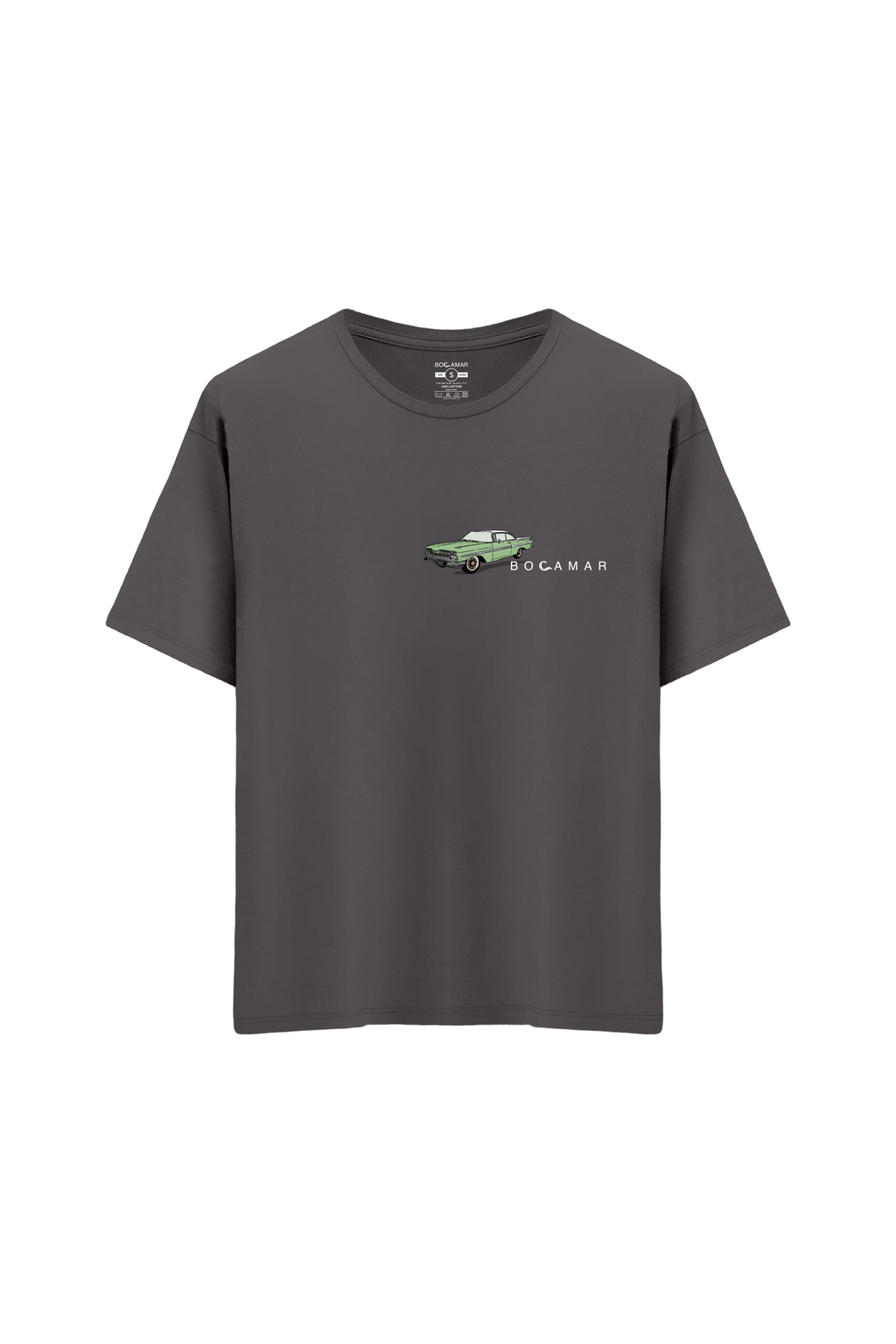 Oversize Unisex Bisiklet Yaka T-Shirt