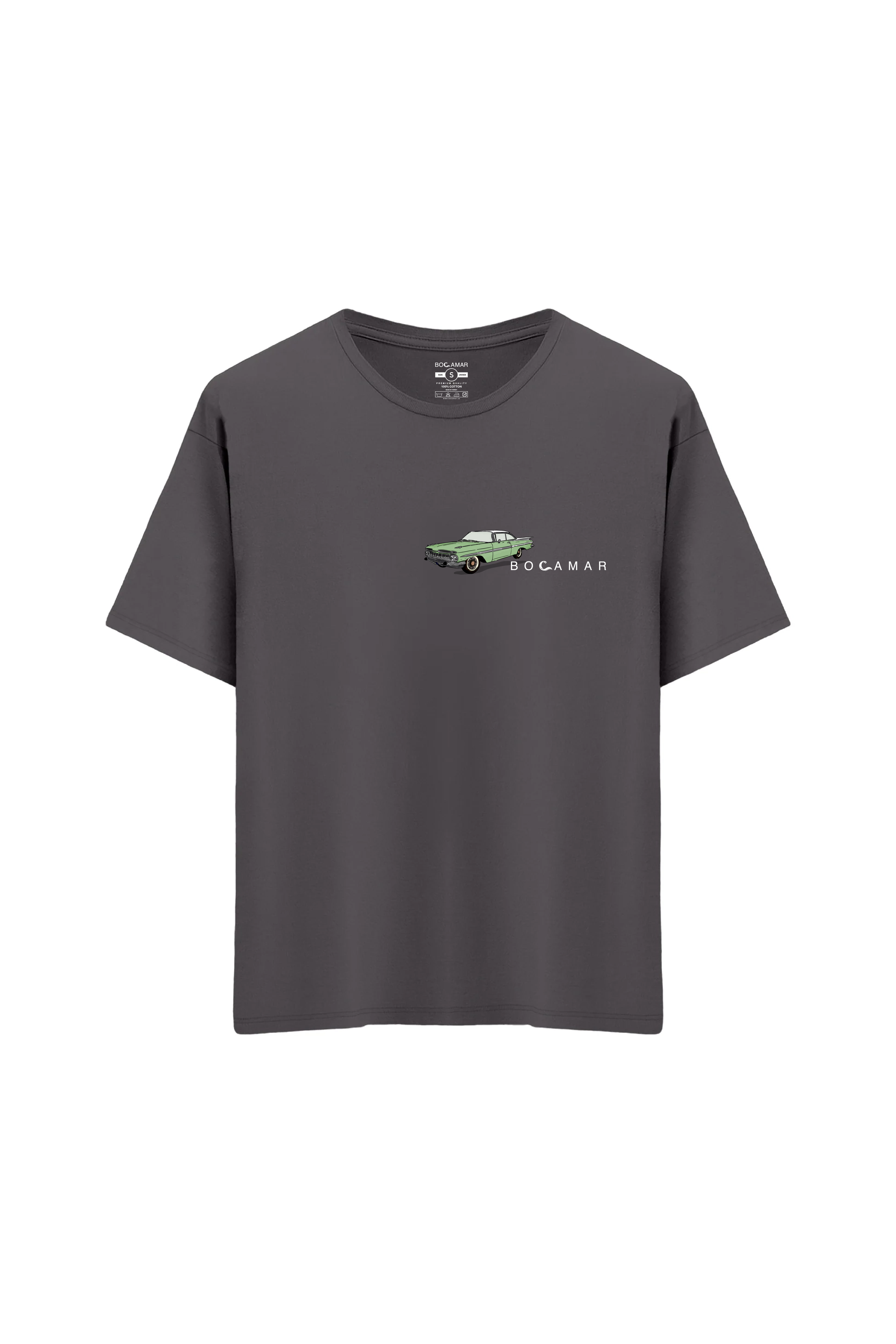 Oversize Unisex Bisiklet Yaka T-Shirt