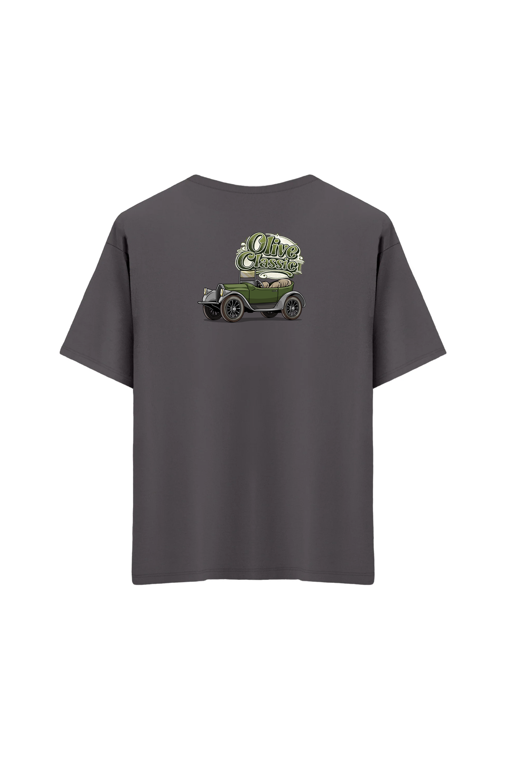 Oversize Unisex Bisiklet Yaka T-Shirt