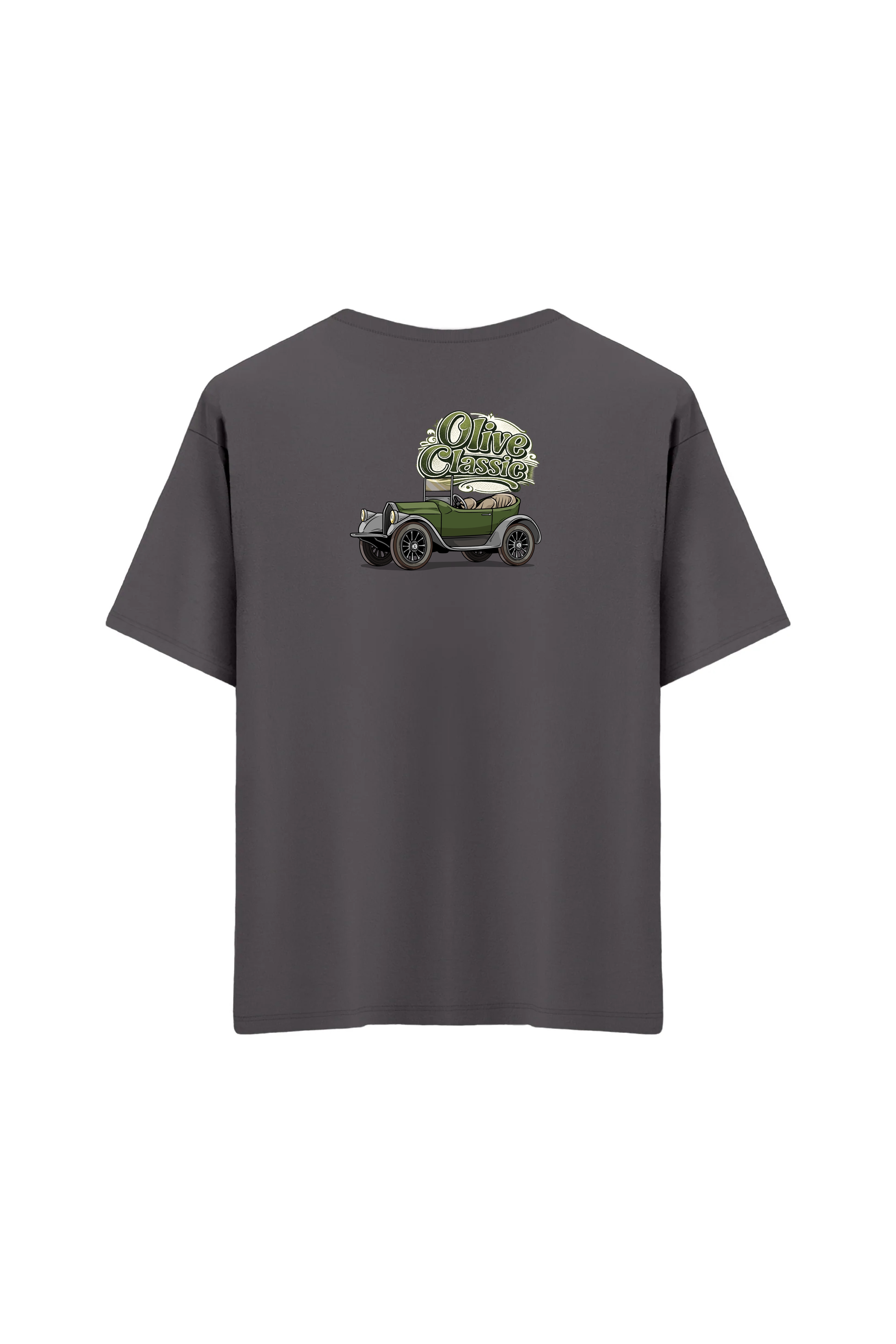 Oversize Unisex Bisiklet Yaka T-Shirt