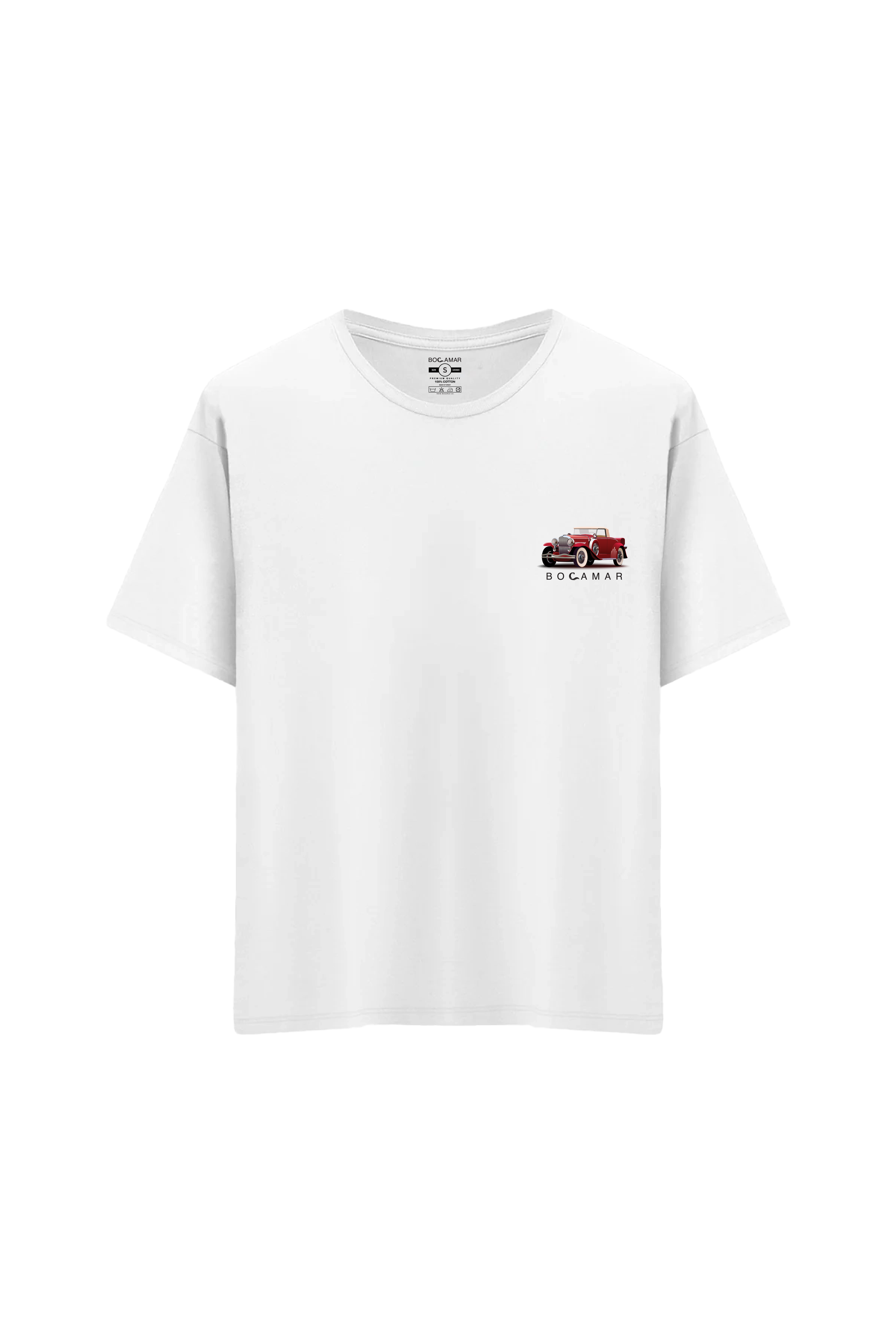 Oversize Unisex Bisiklet Yaka T-Shirt