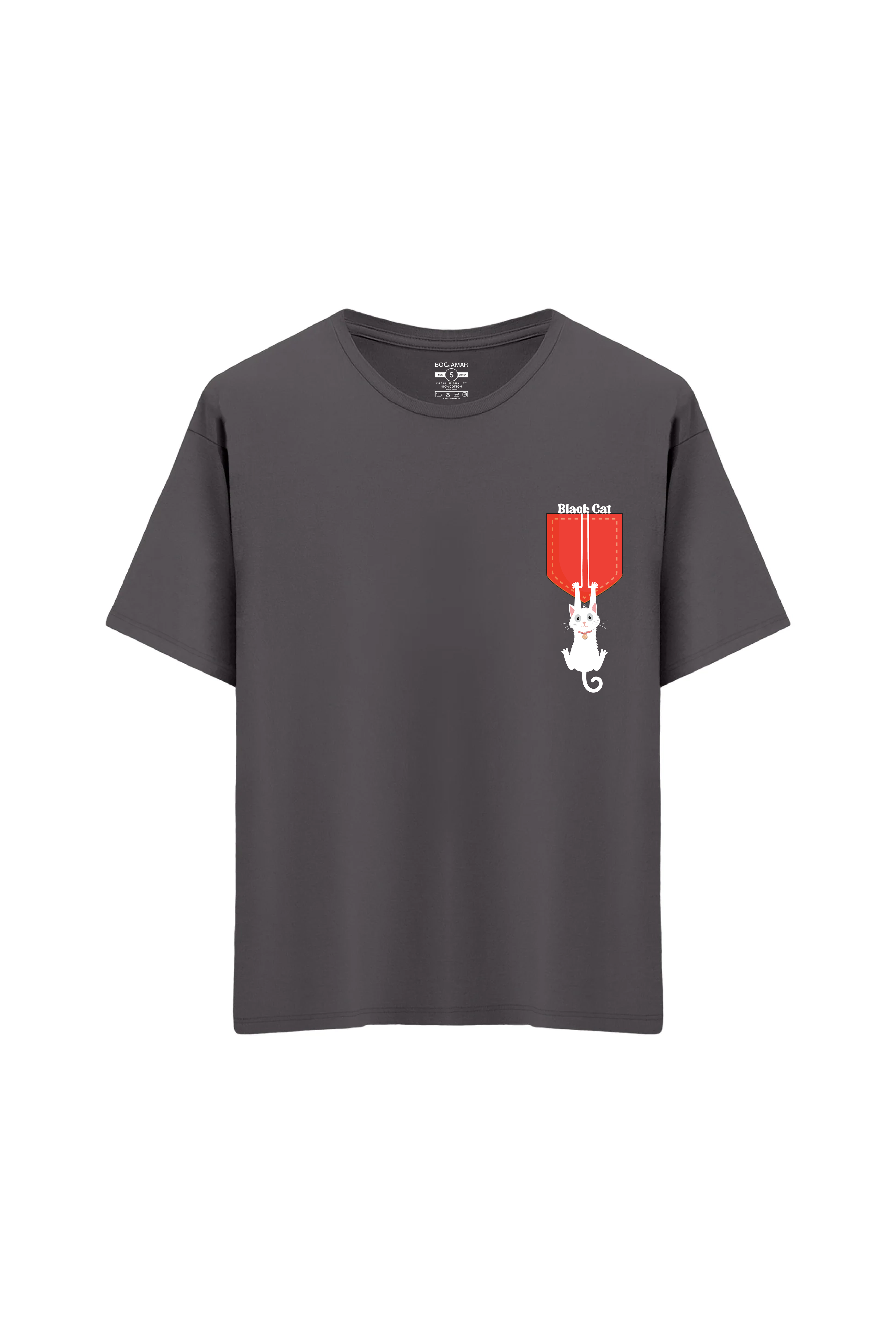 Oversize Unisex Bisiklet Yaka T-Shirt - ANTRASİT